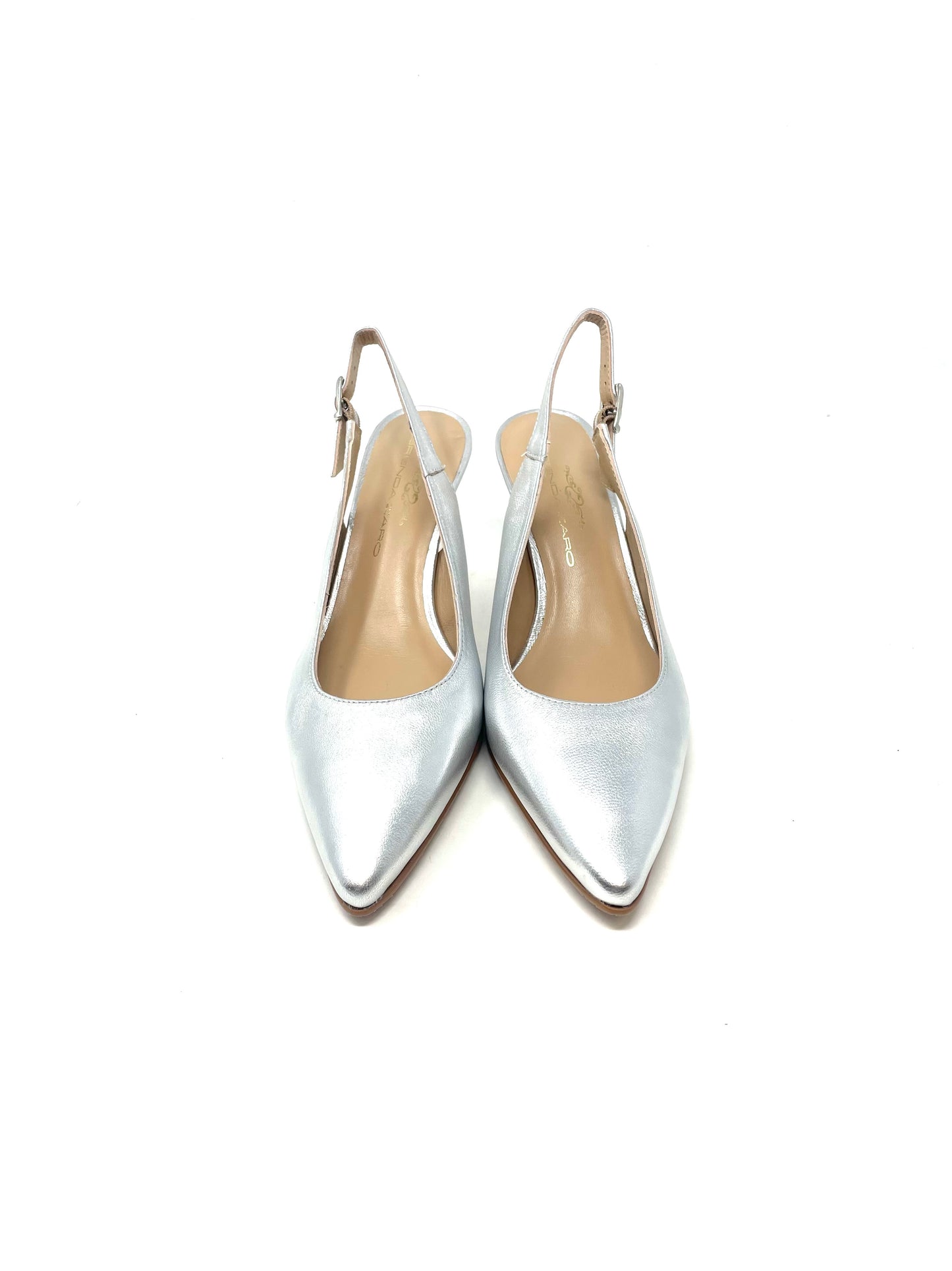 Brenda Zaro Silver Metallic Court Shoes