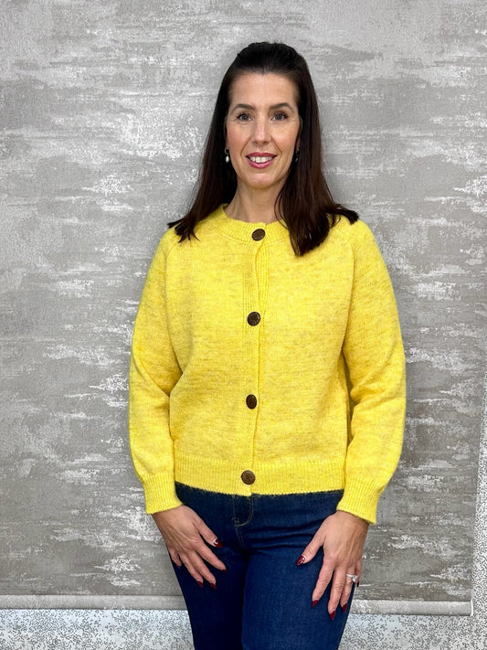 White Leaf Yellow Knit Cardigan LGN159YS