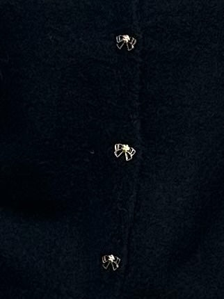 White Leaf Black Bow Cardigan LGN
