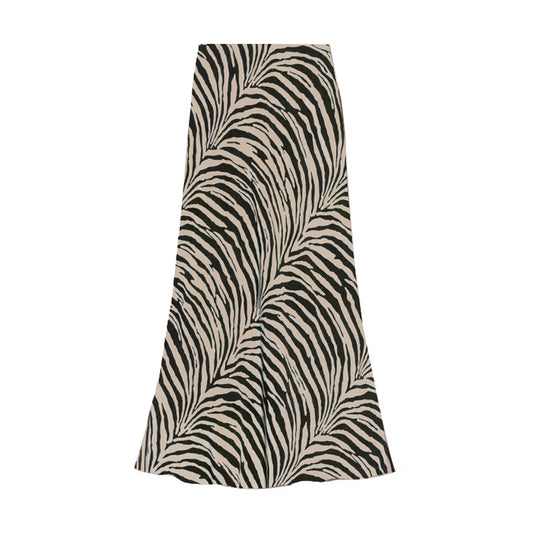 White Leaf Zebra Print Skirt LGN22Z