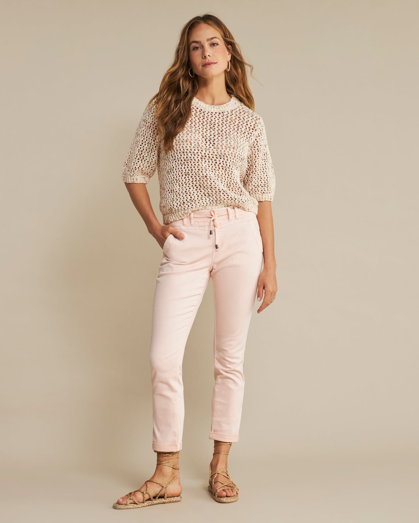 Red Button Blush Tessy Slub Twill Jog Pant SRB4462