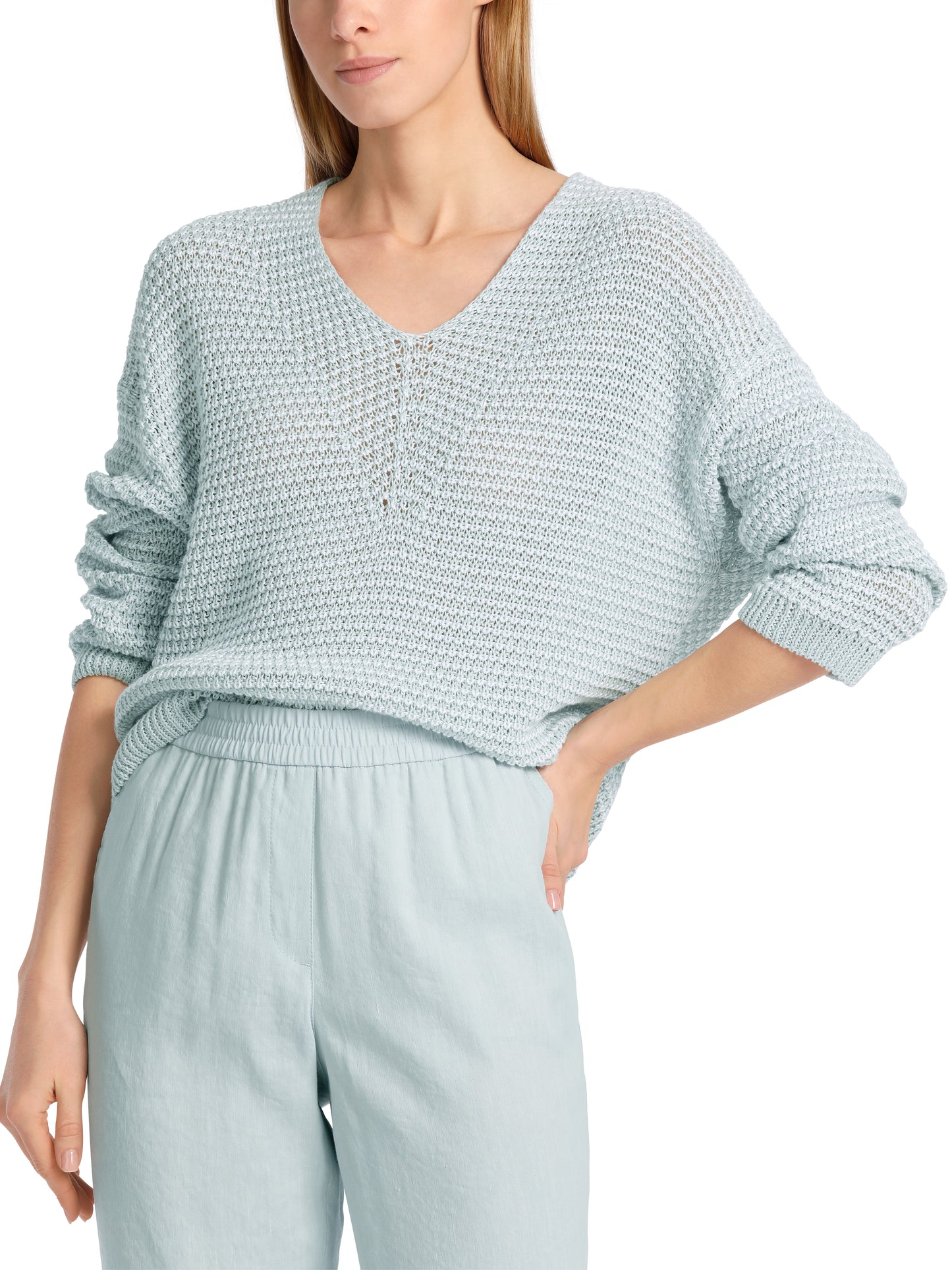 Marc CainCollection WC4142M43 textured cotton sweater