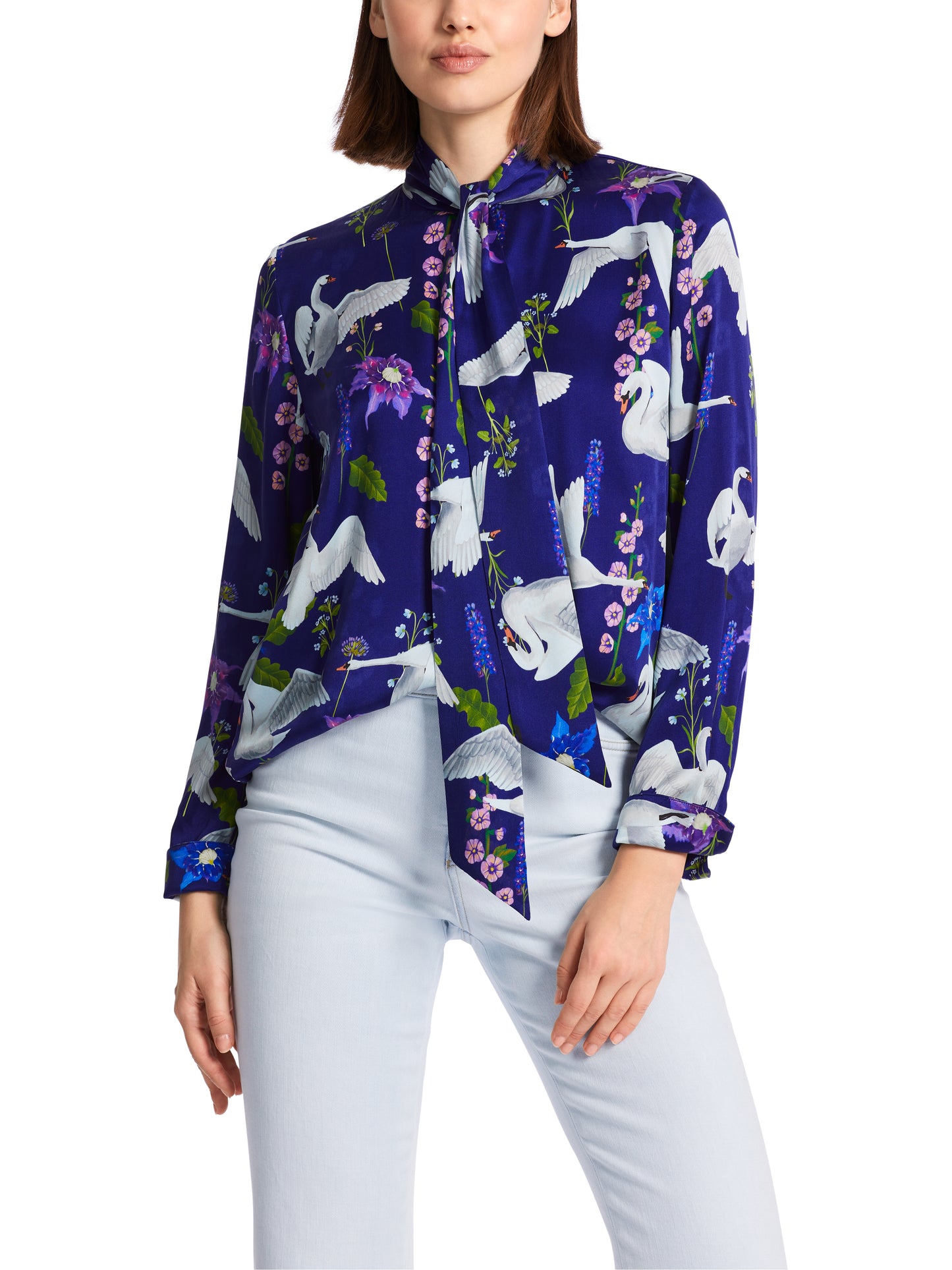 Marc Cain Collection WC5112W23 Swan Print Blouse