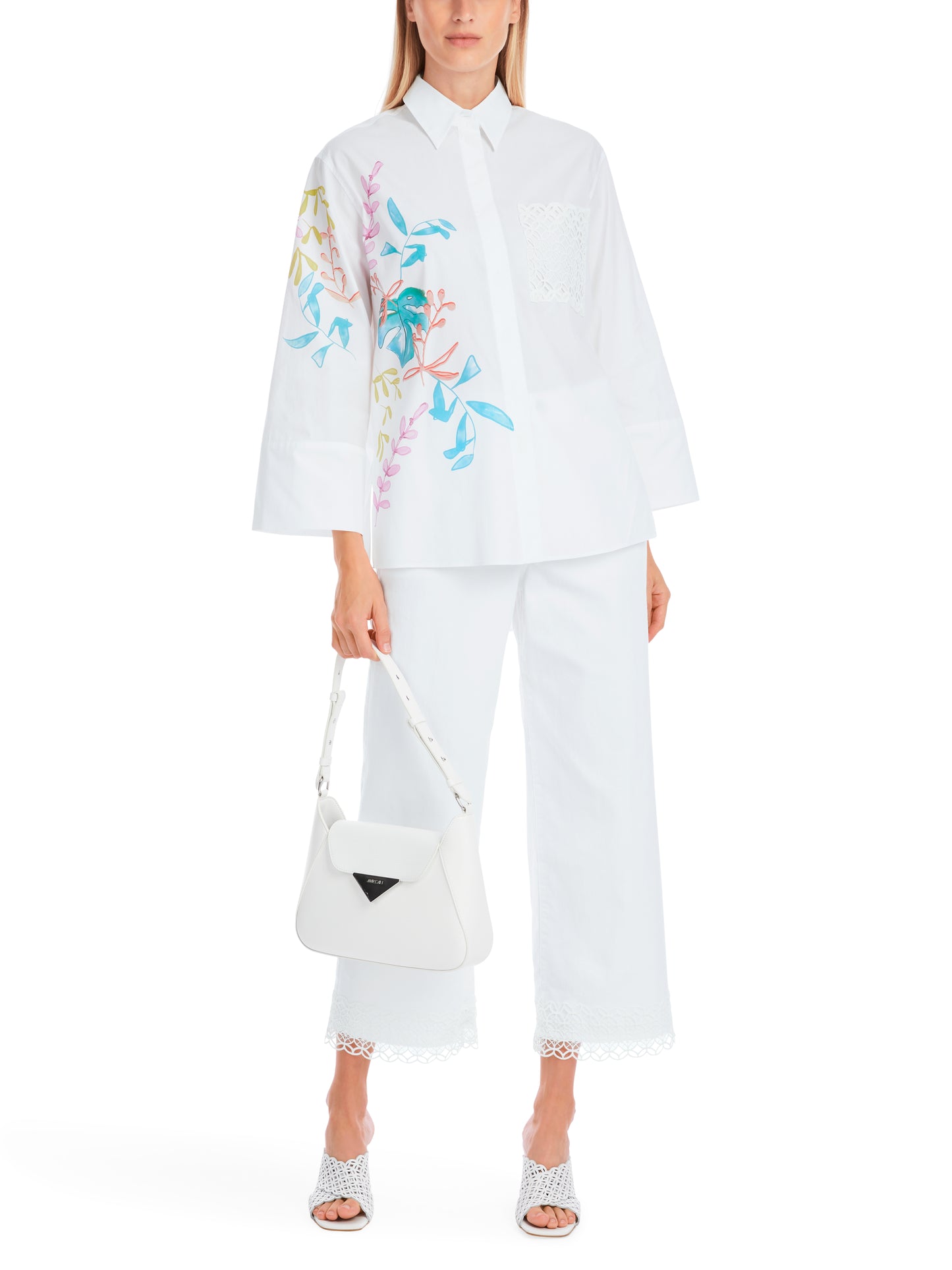Marc Cain Collection White Cotton Shirt YC5134W94