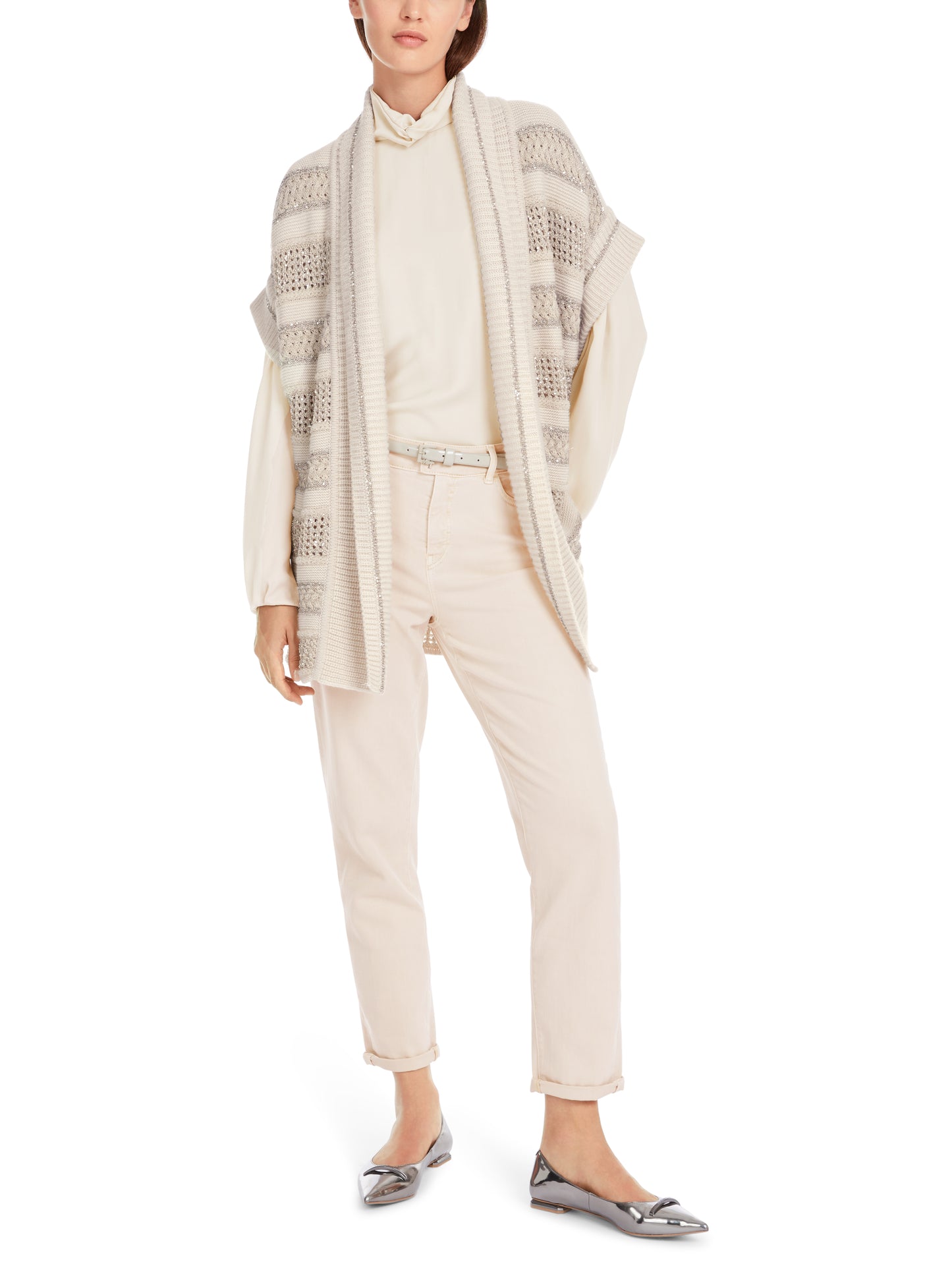 Marc Cain Collections Sparkle Stripe Knitted Gilet YC3701M09
