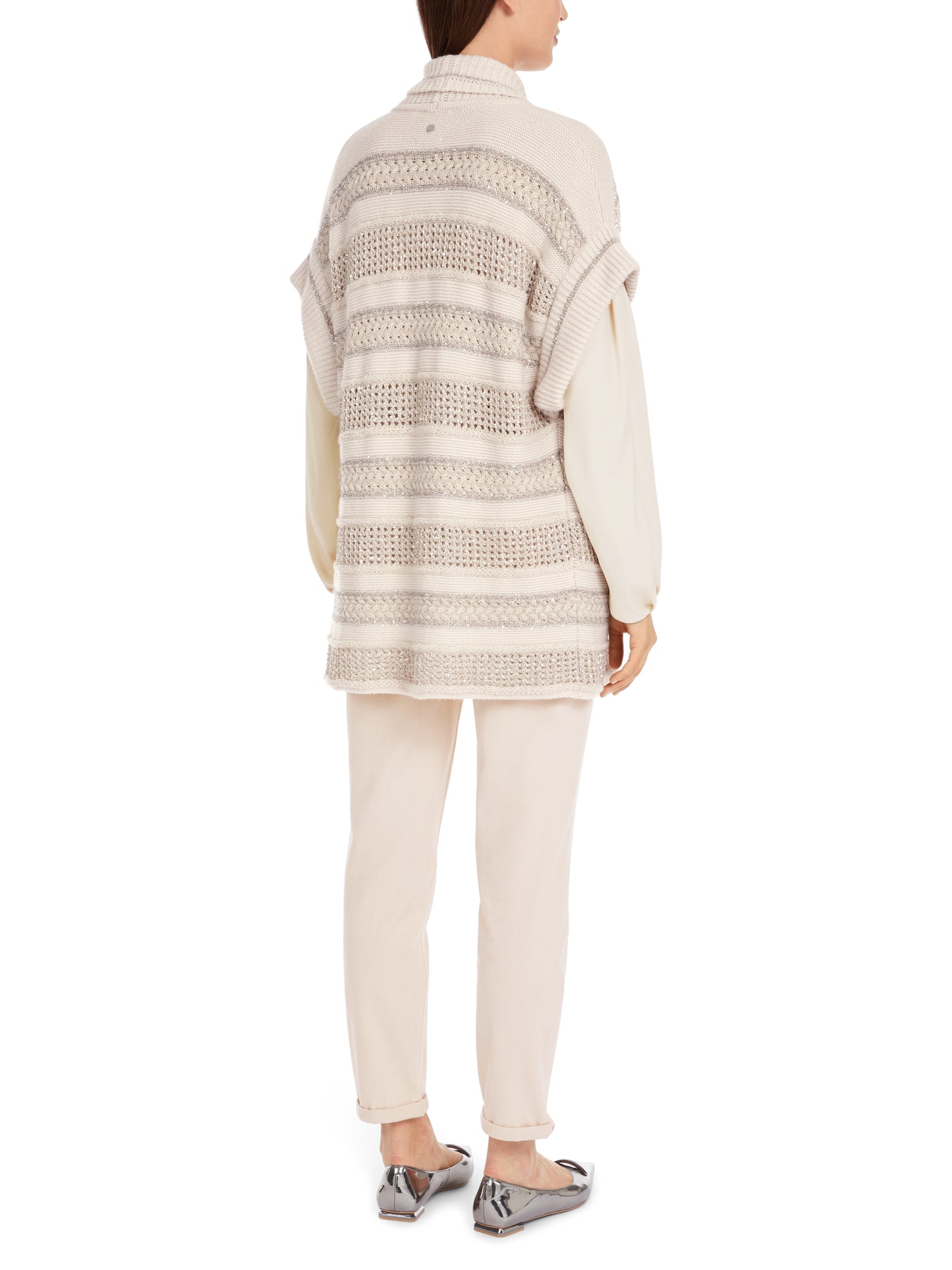 Marc Cain Collections Sparkle Stripe Knitted Gilet YC3701M09