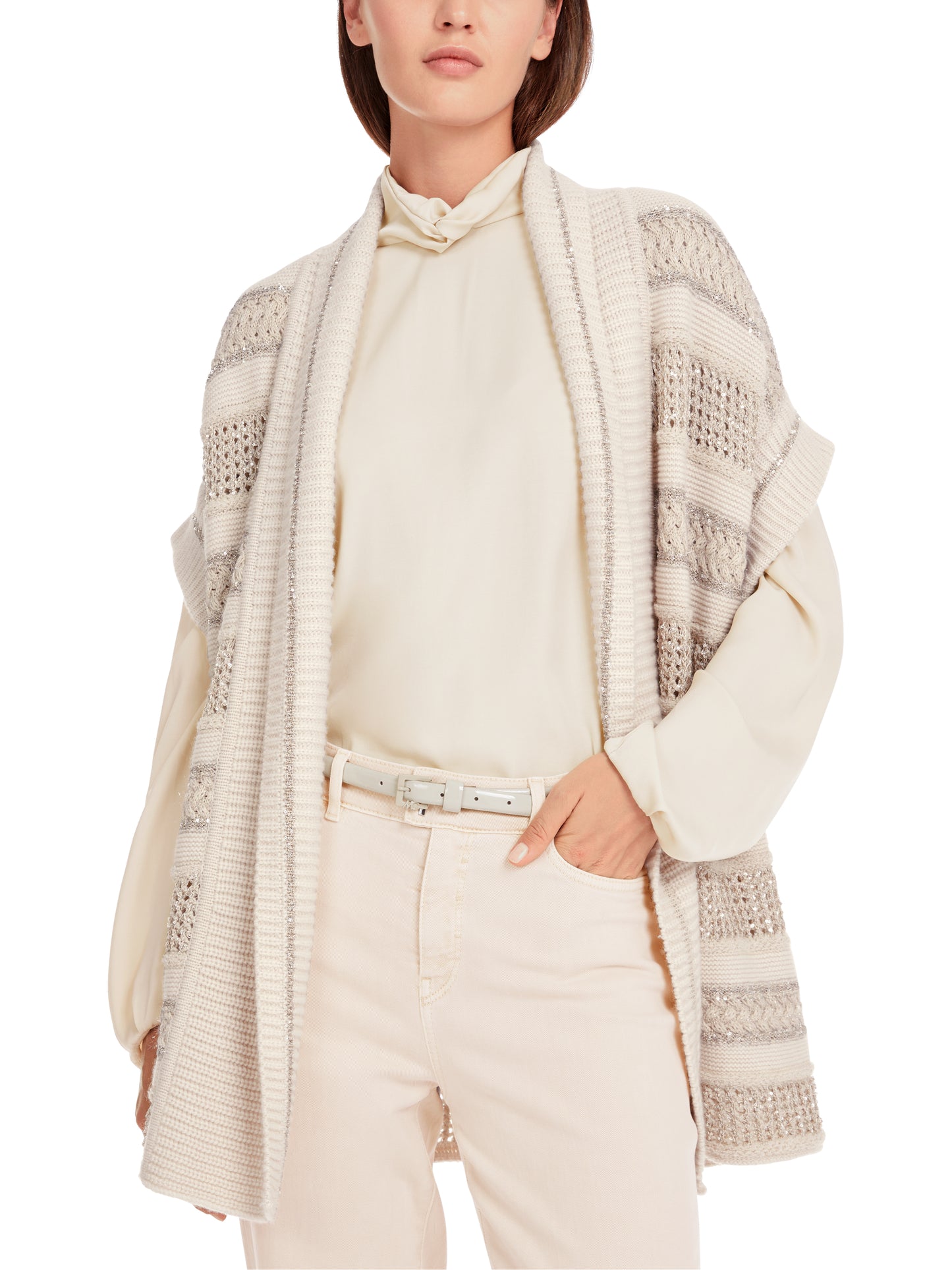Marc Cain Collections Sparkle Stripe Knitted Gilet YC3701M09