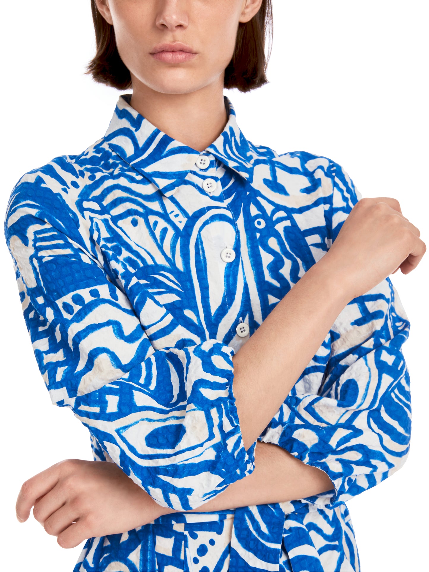 Marc Cain Collections Royal/White Print Dress YC2137W68
