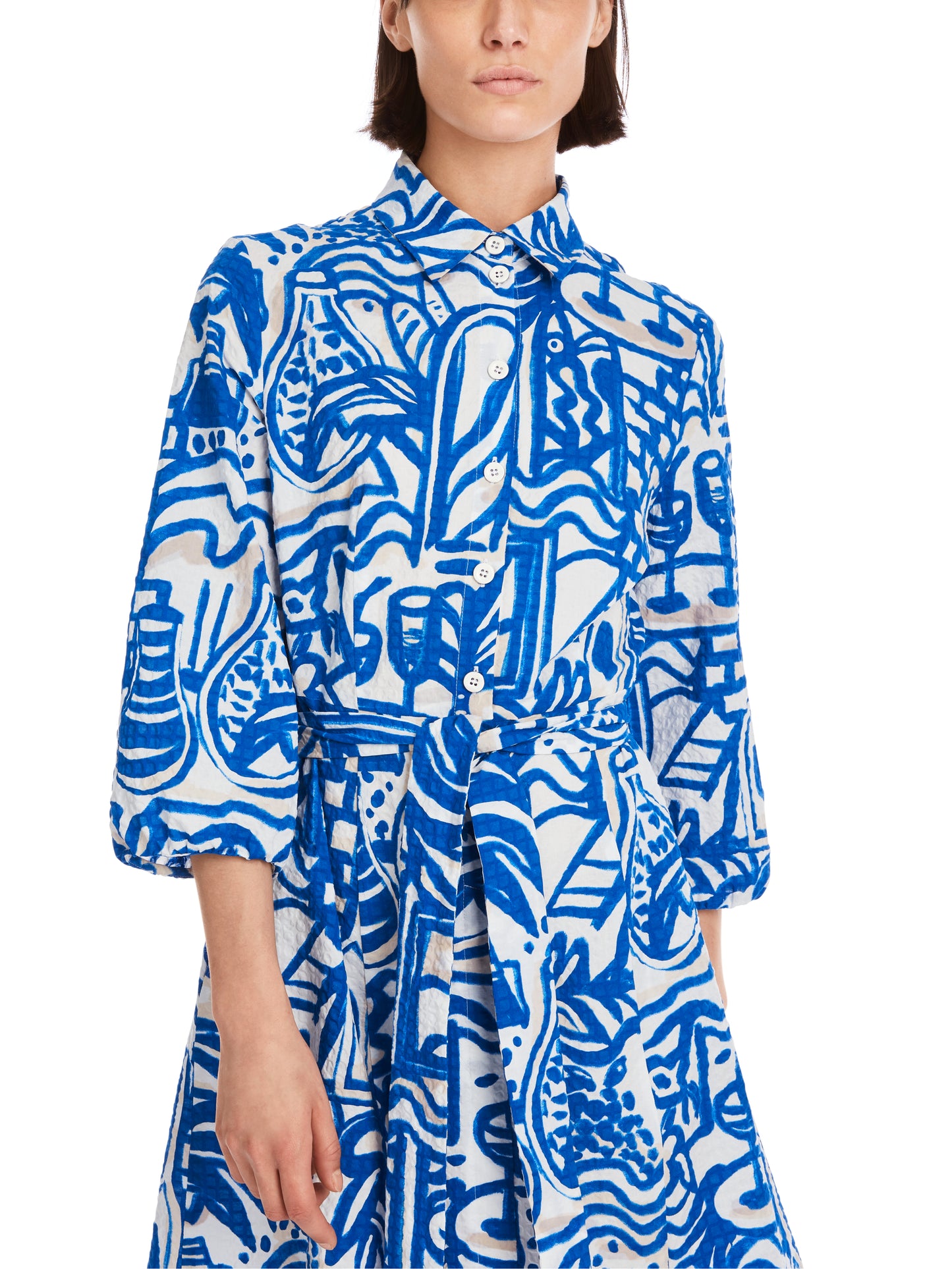 Marc Cain Collections Royal/White Print Dress YC2137W68