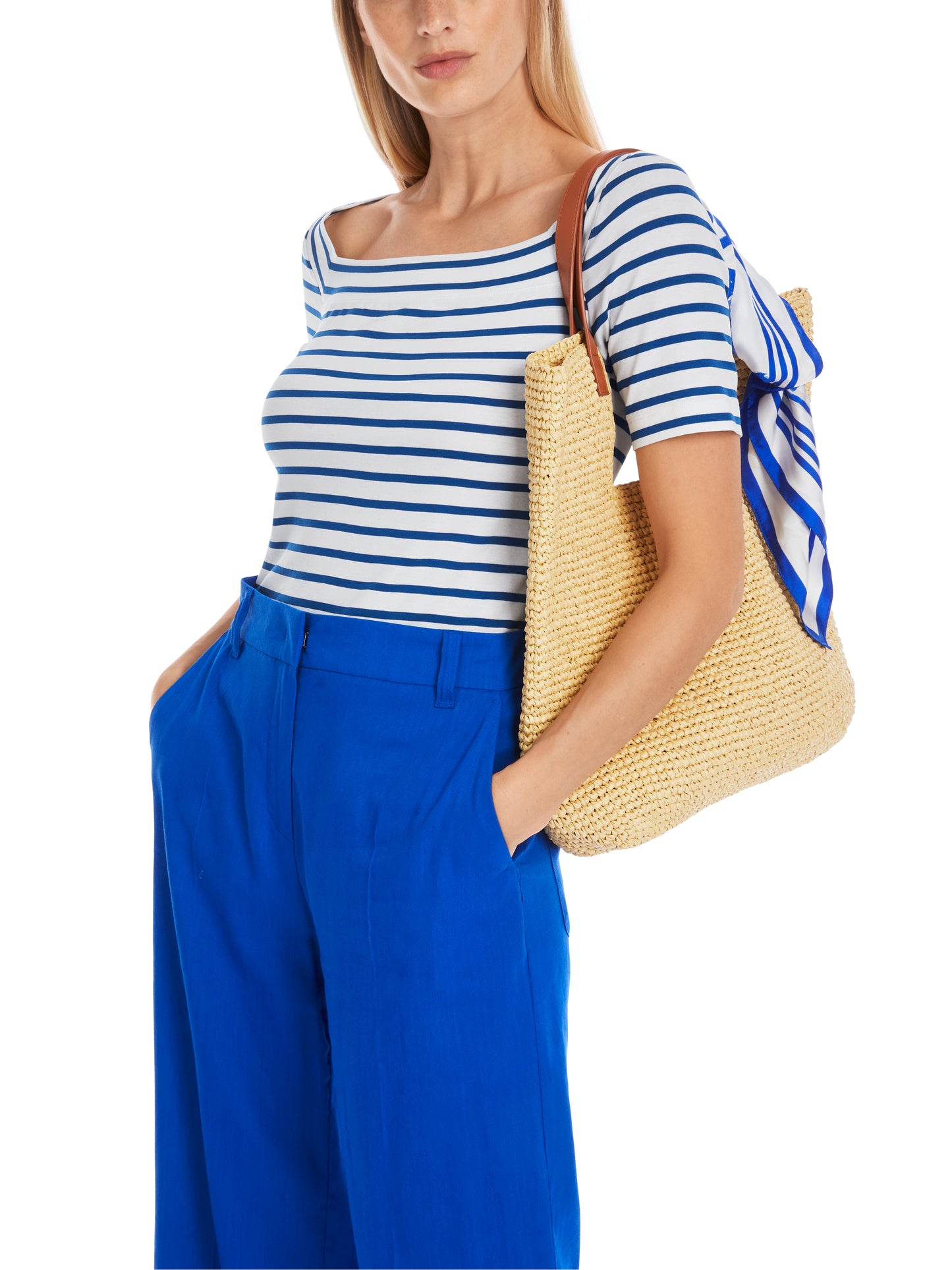 Marc Cain Collections Print Stripe T-Shirt YC4857J16