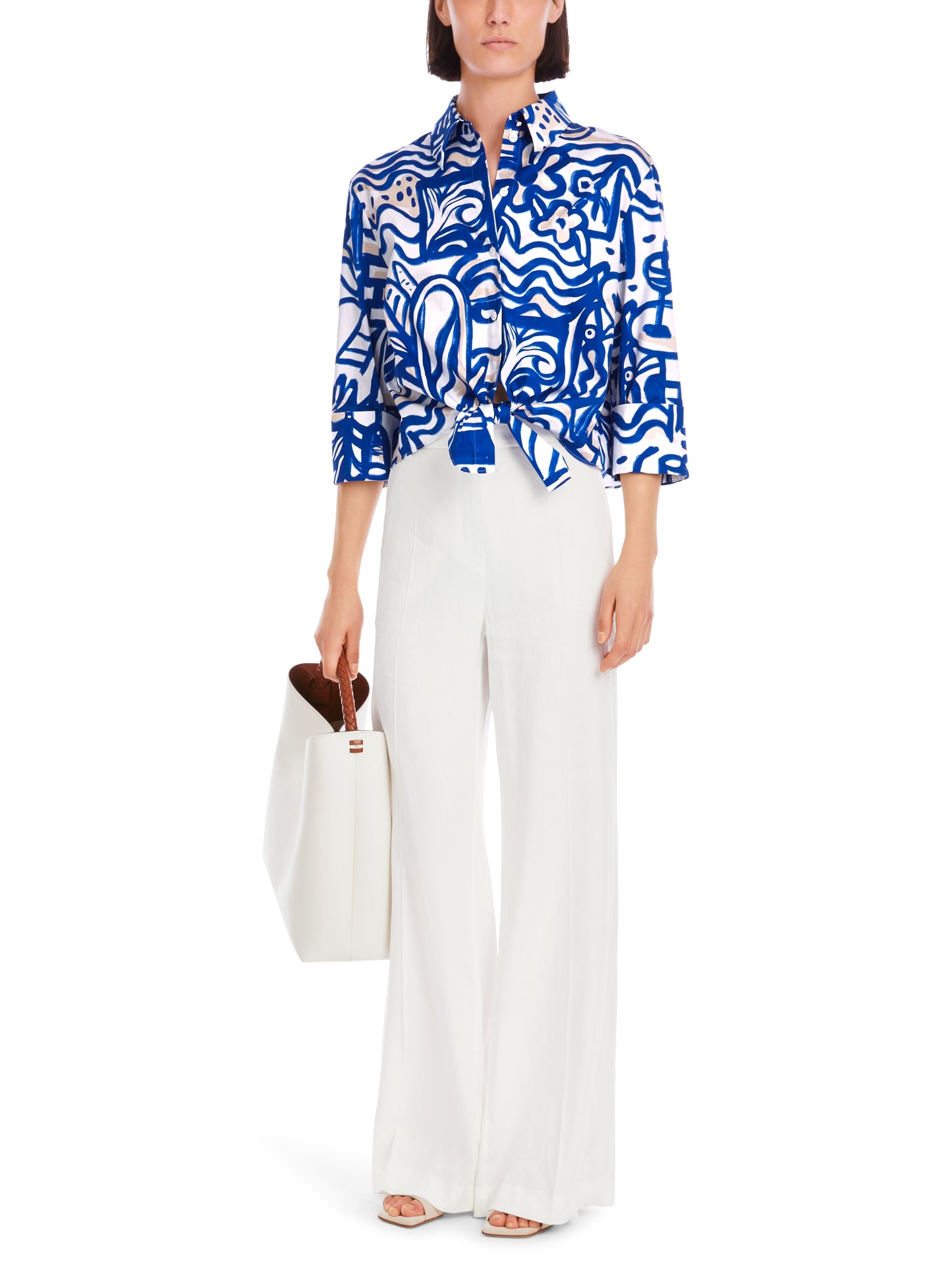Marc Cain Collections Printed Cotton Blouse YC5138W69