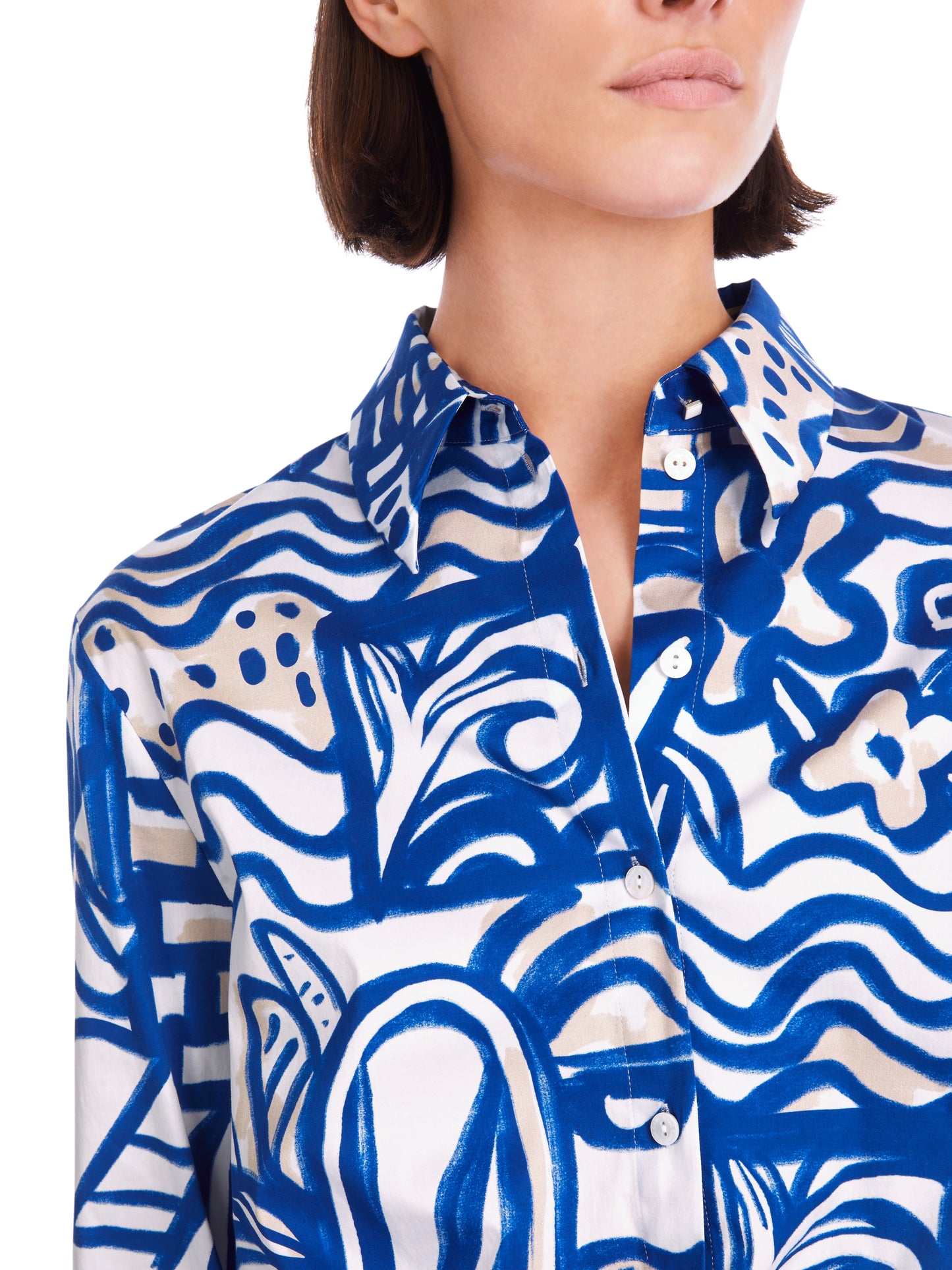 Marc Cain Collections Printed Cotton Blouse YC5138W69