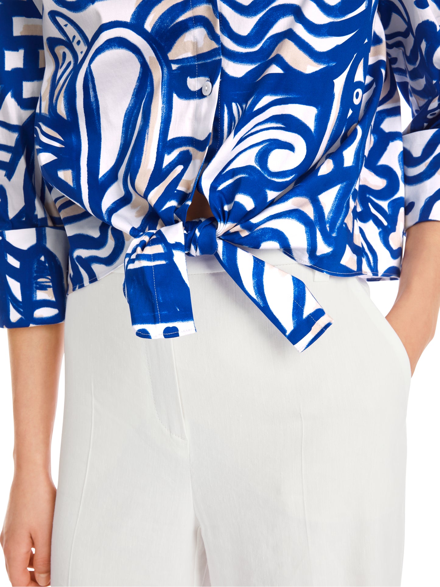 Marc Cain Collections Printed Cotton Blouse YC5138W69