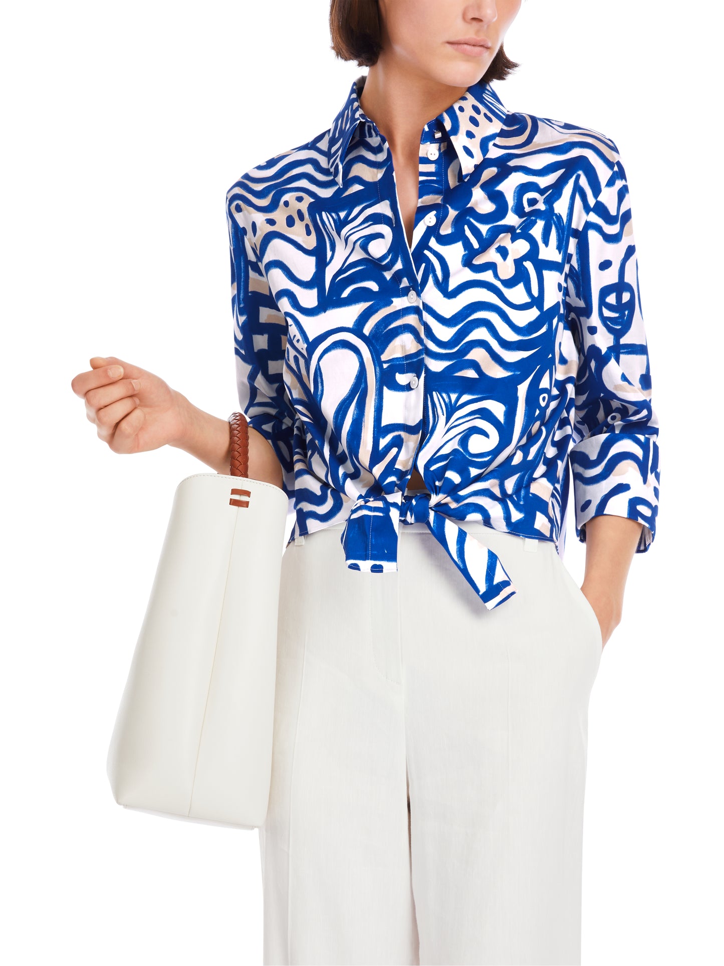 Marc Cain Collections Printed Cotton Blouse YC5138W69