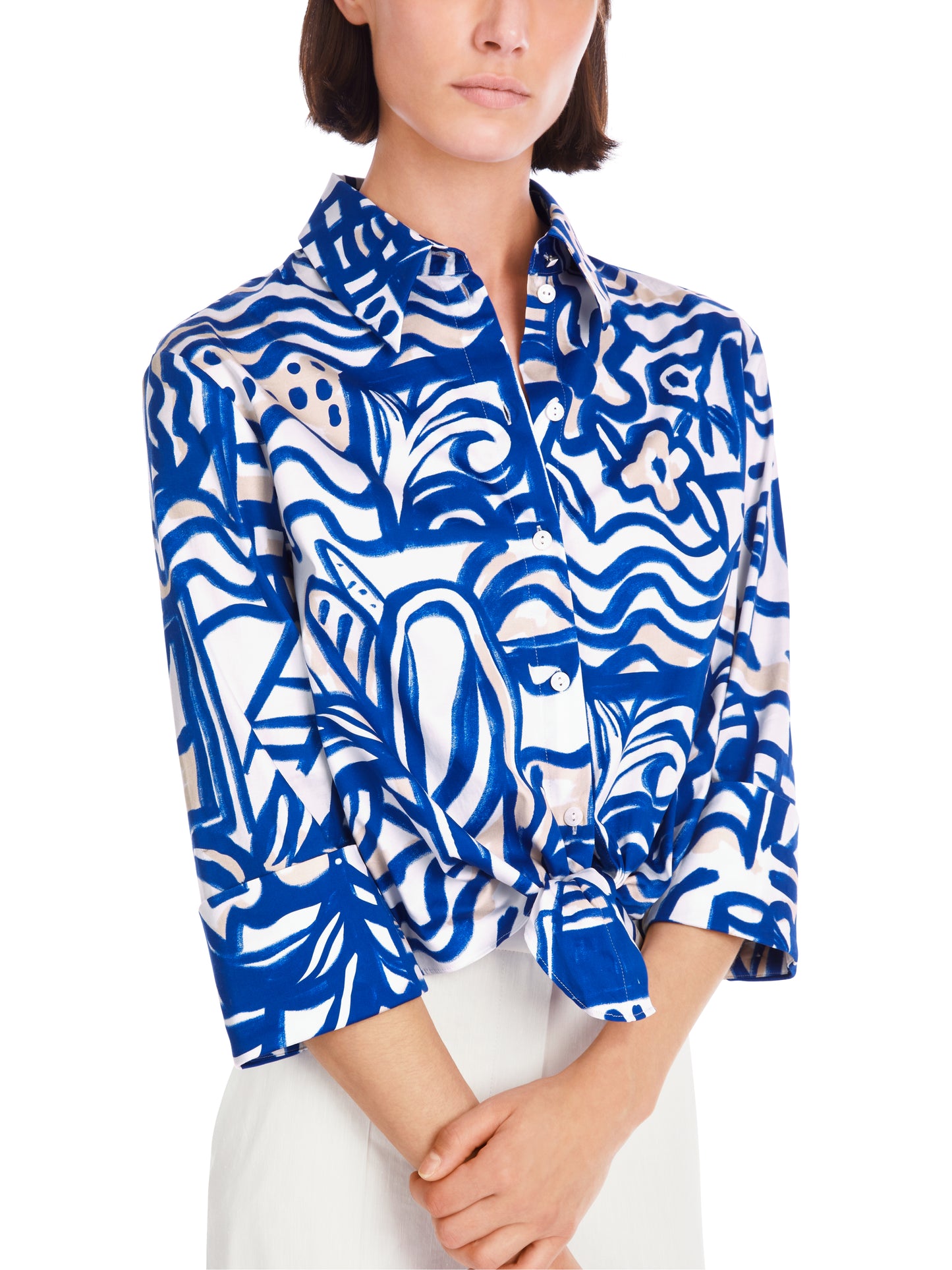 Marc Cain Collections Printed Cotton Blouse YC5138W69