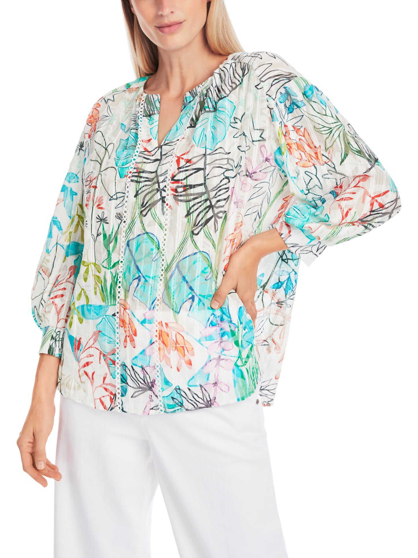 Marc Cain Collection Print Tunic Blouse YC5130W74