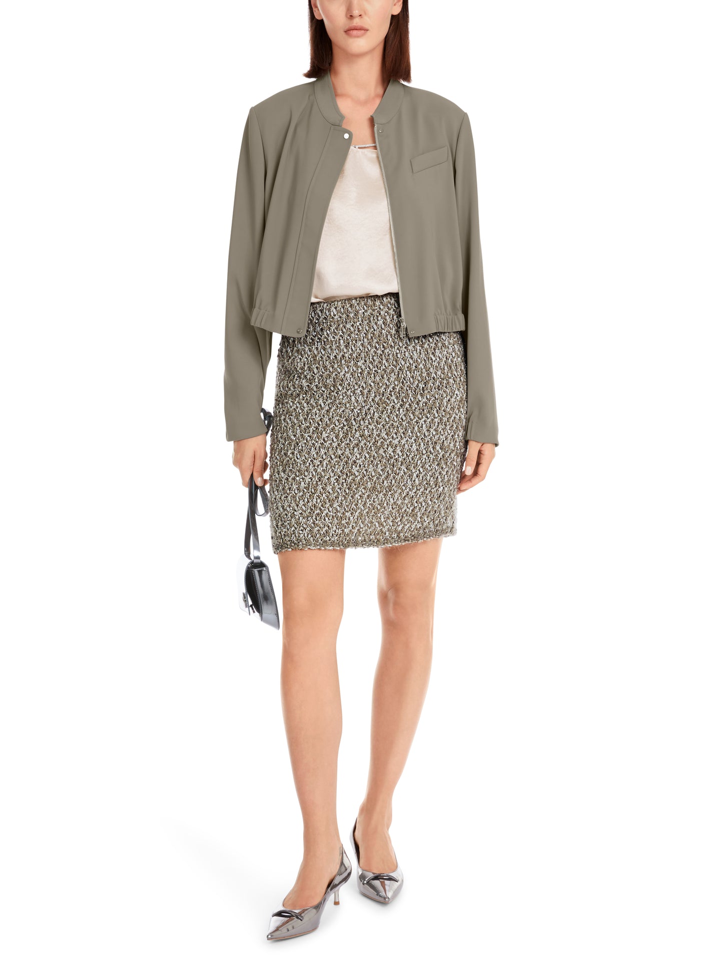 Marc Cain Collections Stretch Short Bomber Jacket YC3112W56