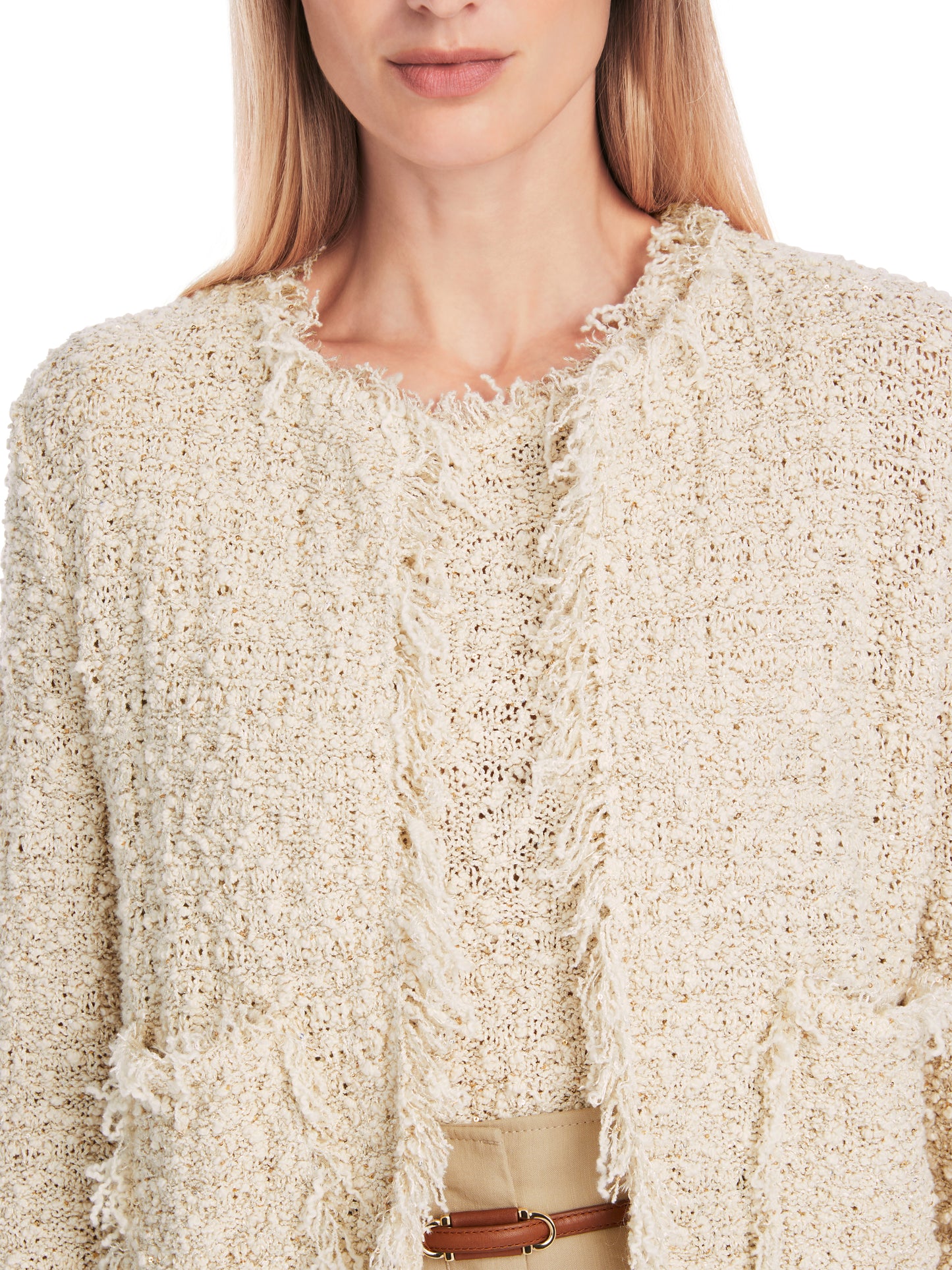 Marc Cain Collections Sparkly Boucle Knit Jacket YC3918M18