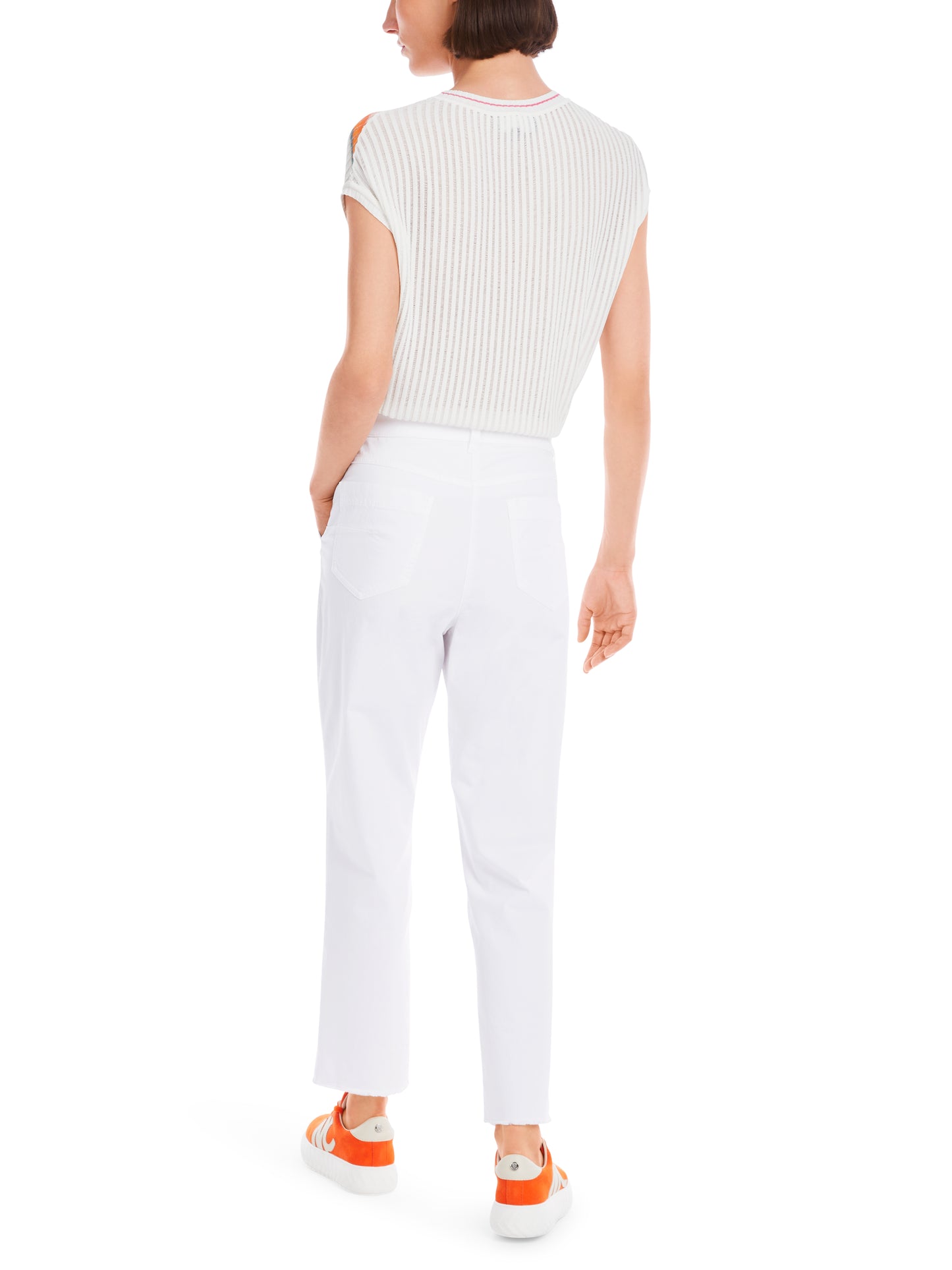 Marc Cain Sports White Cotton Stretch Trousers YS8150W34