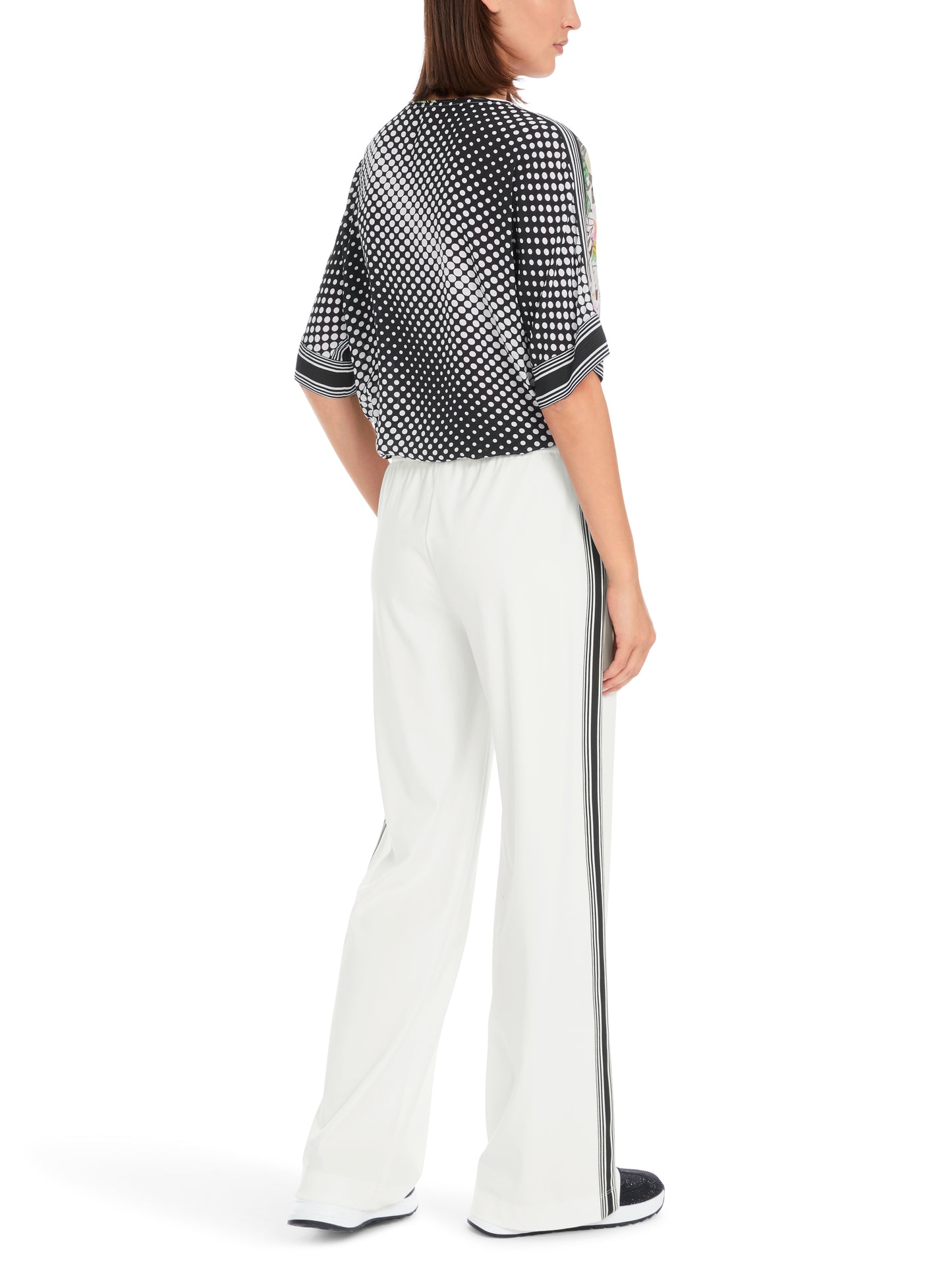 Marc Cain Sport White Side Stripe Trousers YS8141J40