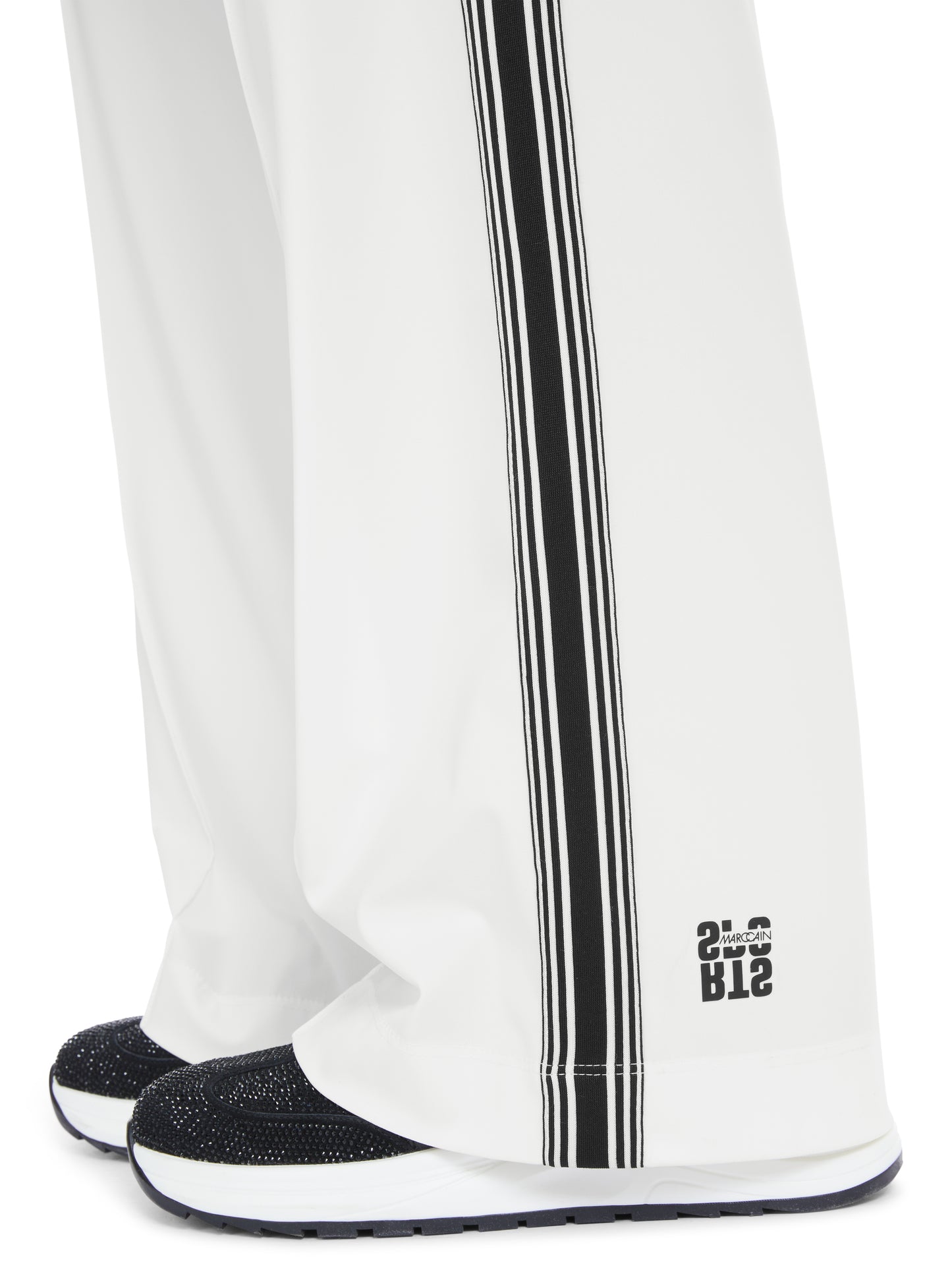 Marc Cain Sport White Side Stripe Trousers YS8141J40