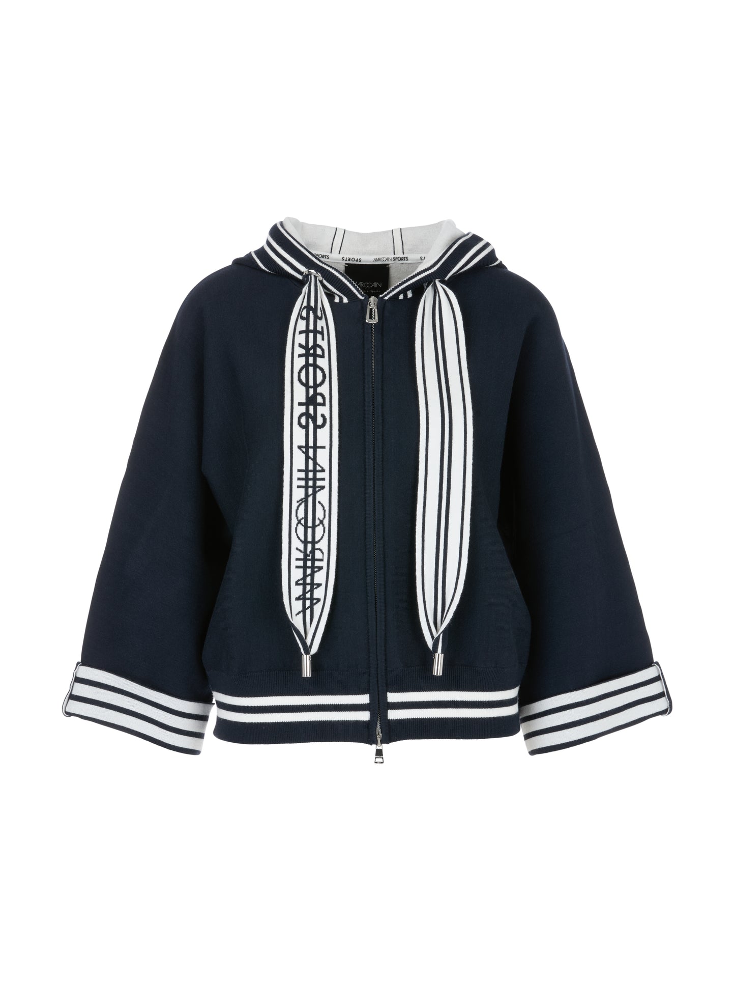 Marc Cain Sport Hooded Stripe Edge Cardigan YS3905M57