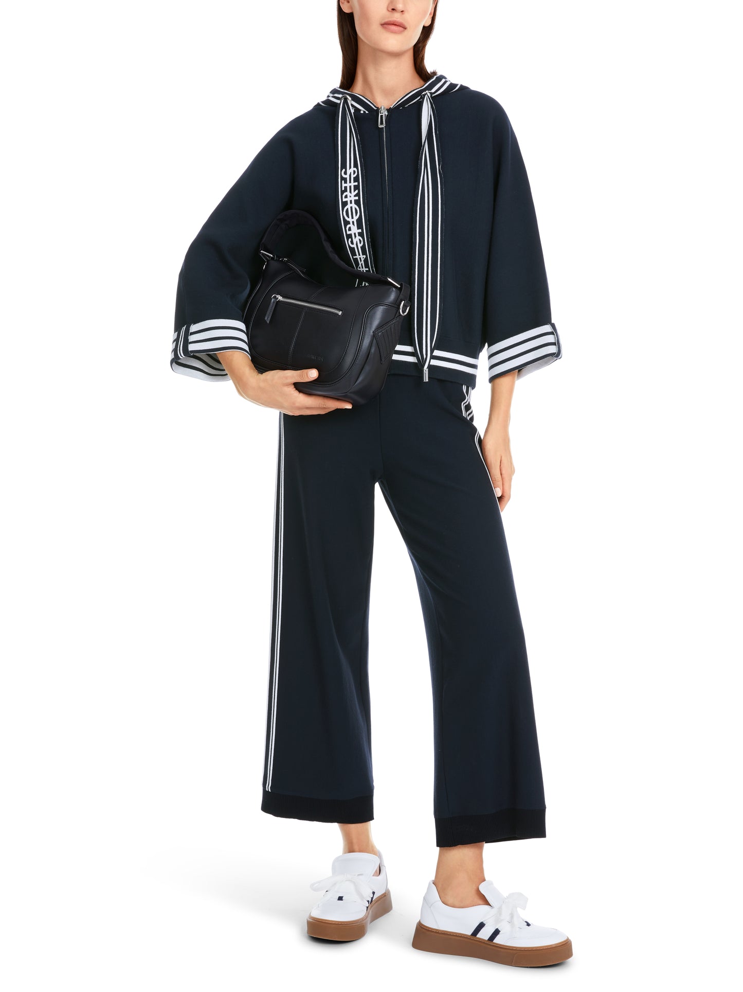 Marc Cain Sport Hooded Stripe Edge Cardigan YS3905M57