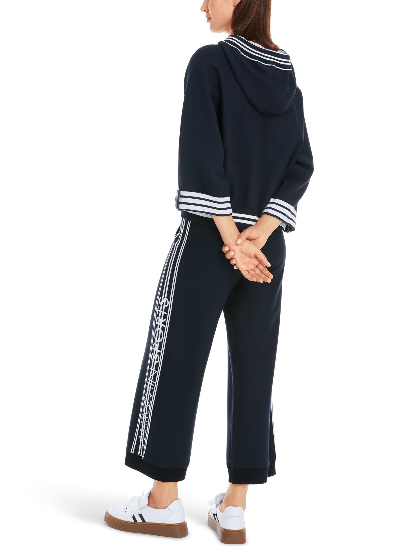 Marc Cain Sport Hooded Stripe Edge Cardigan YS3905M57