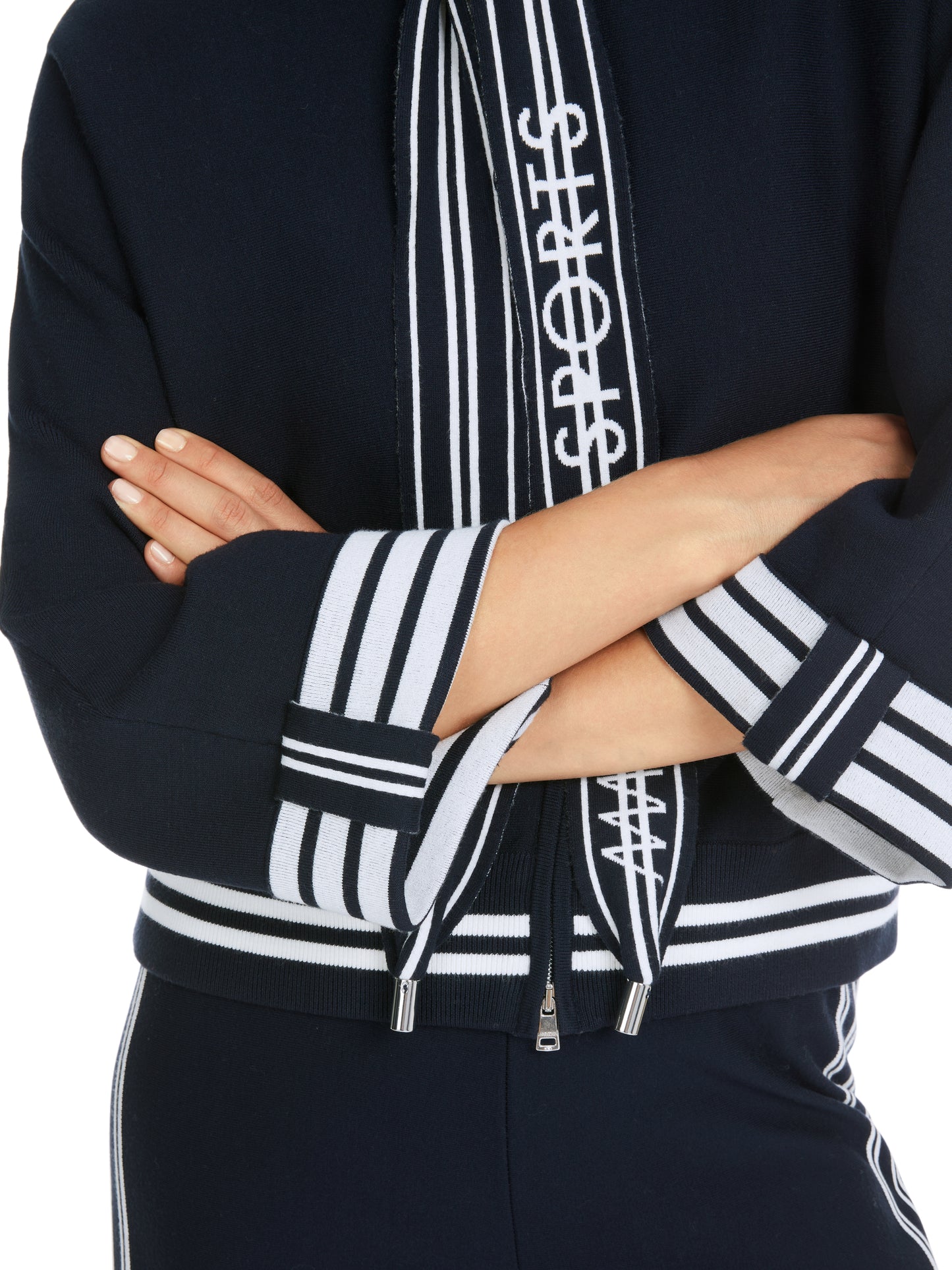 Marc Cain Sport Hooded Stripe Edge Cardigan YS3905M57