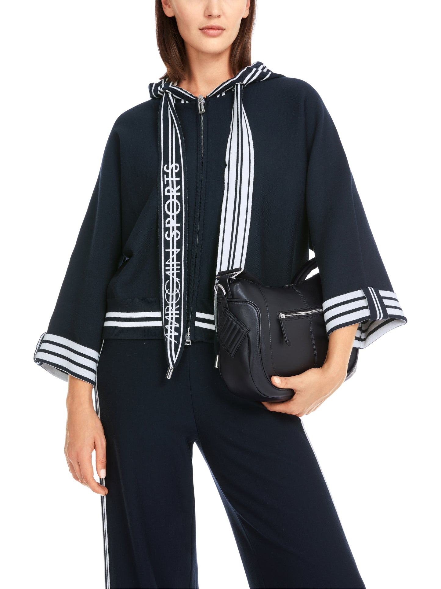 Marc Cain Sport Hooded Stripe Edge Cardigan YS3905M57