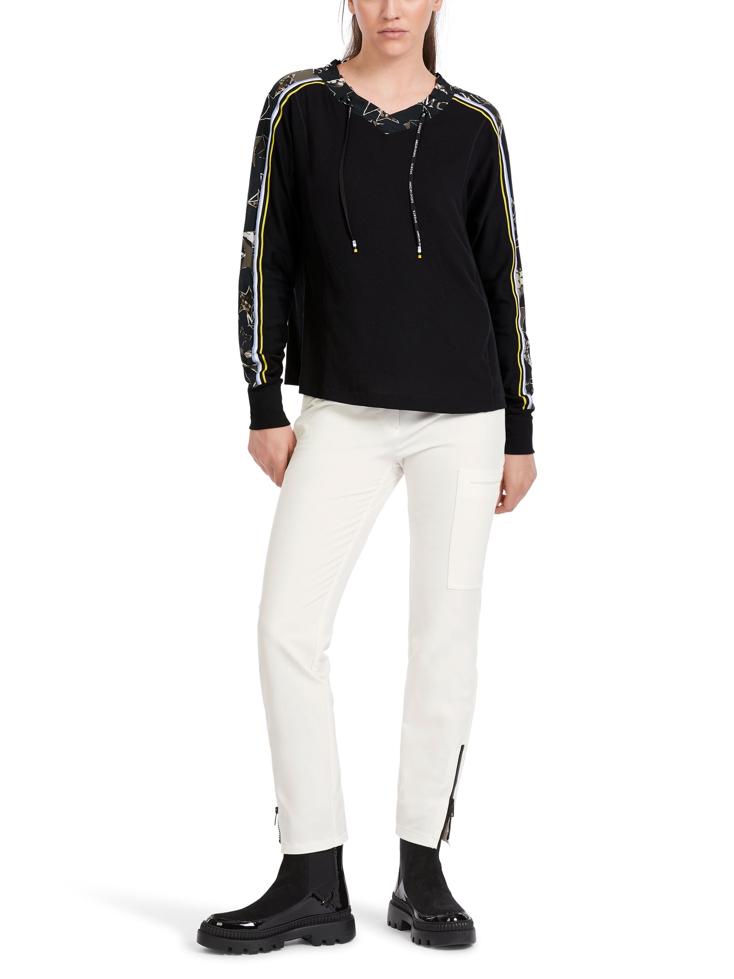 Marc Cain Sports Star Print Tie Neck Top