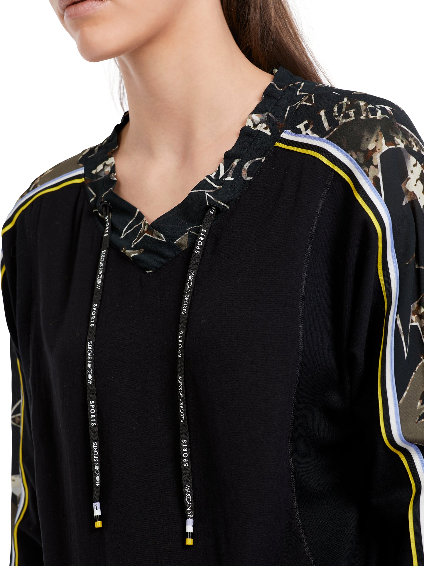 Marc Cain Sports Star Print Tie Neck Top