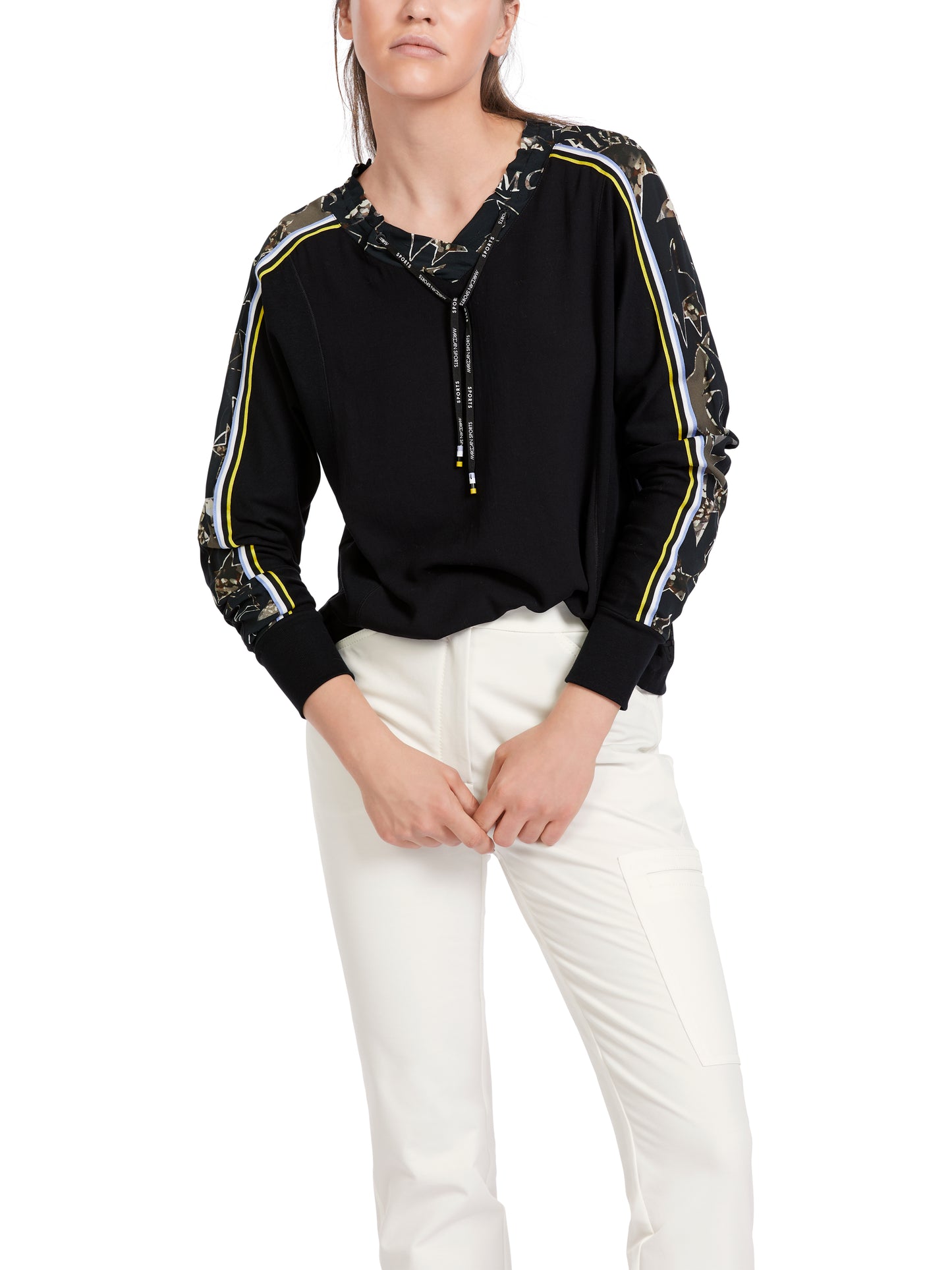Marc Cain Sports Star Print Tie Neck Top