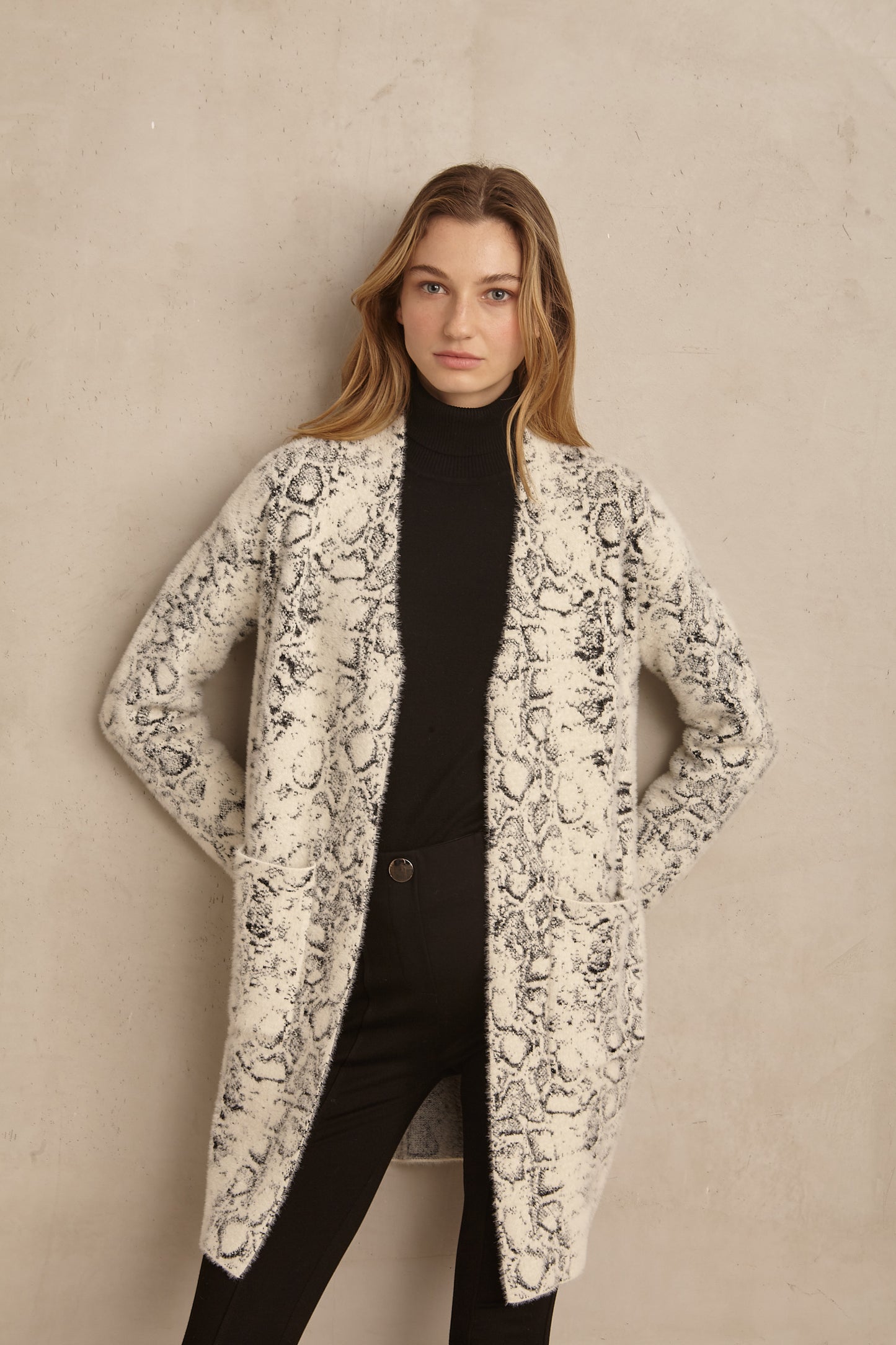 Marina V Snake Print Cardigan