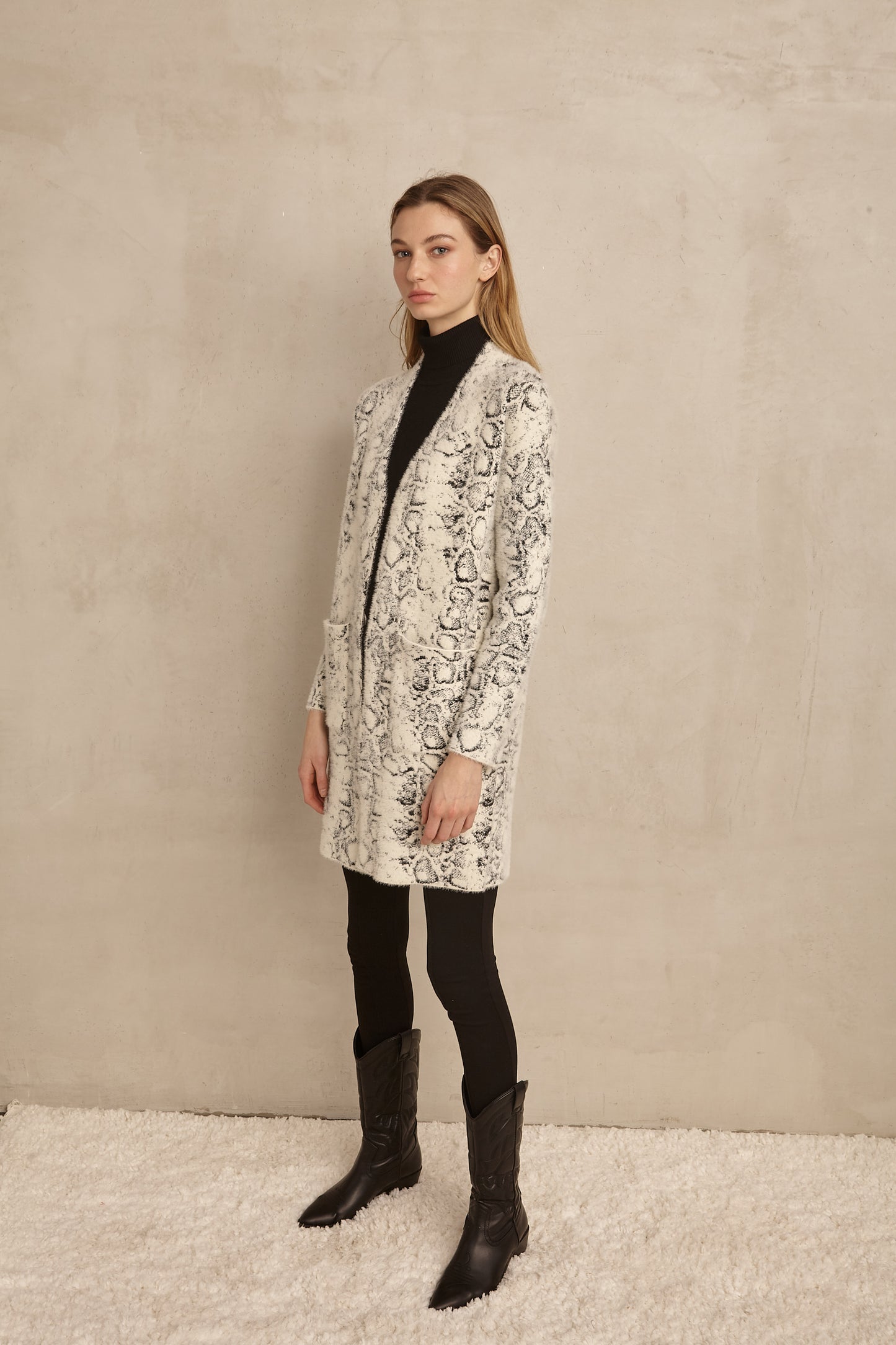 Marina V Snake Print Cardigan
