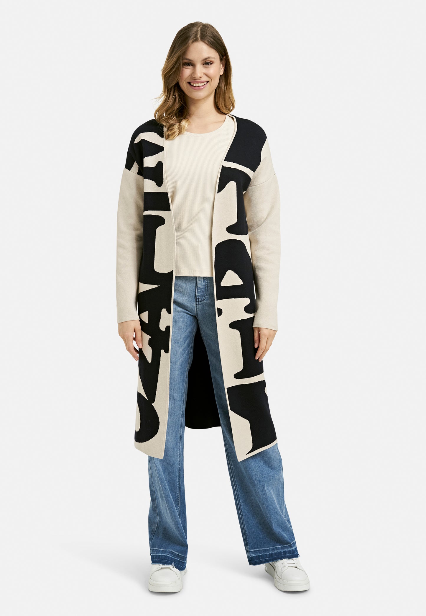 Milano Word Print Longline Cardigan