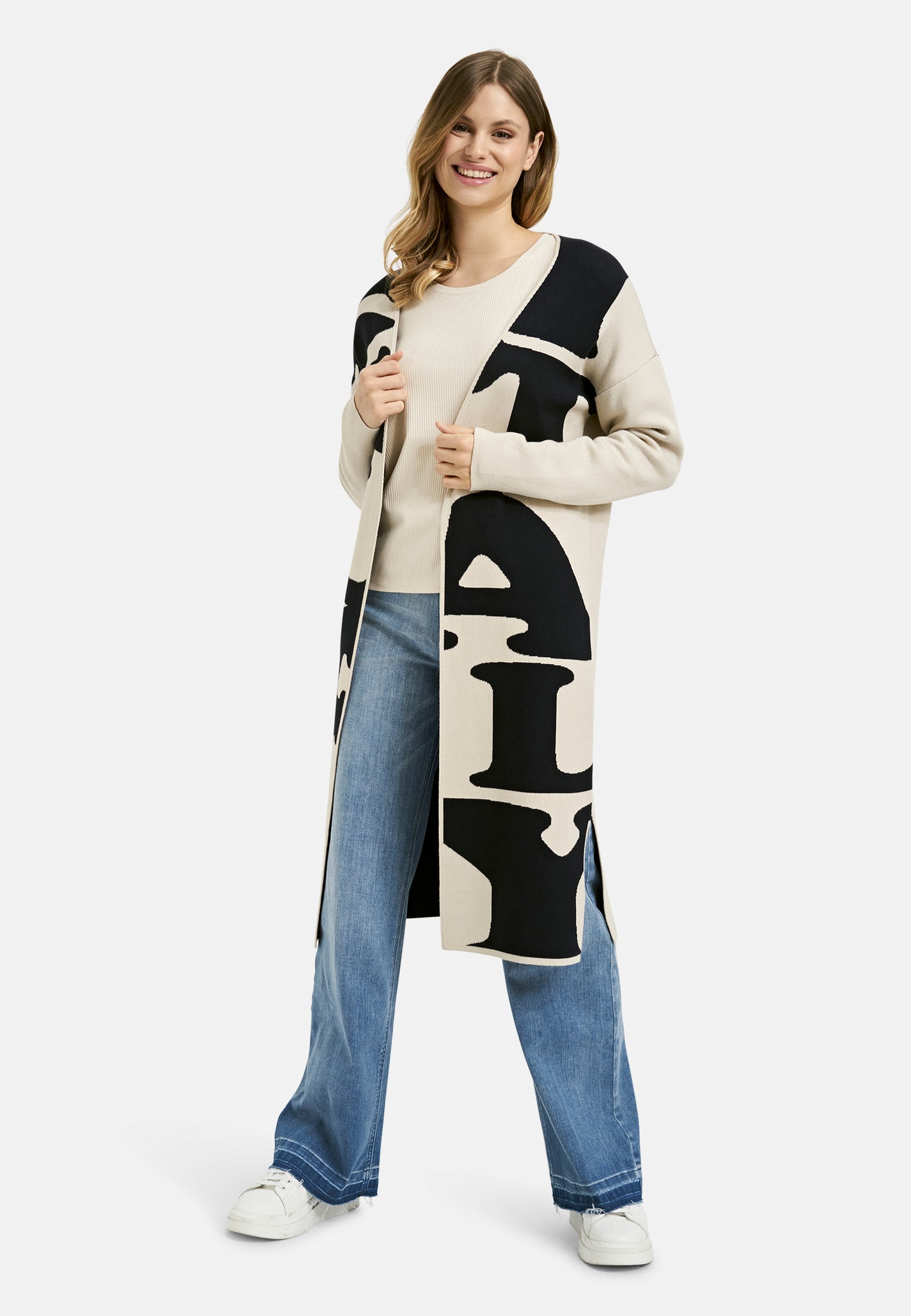 Milano Word Print Longline Cardigan