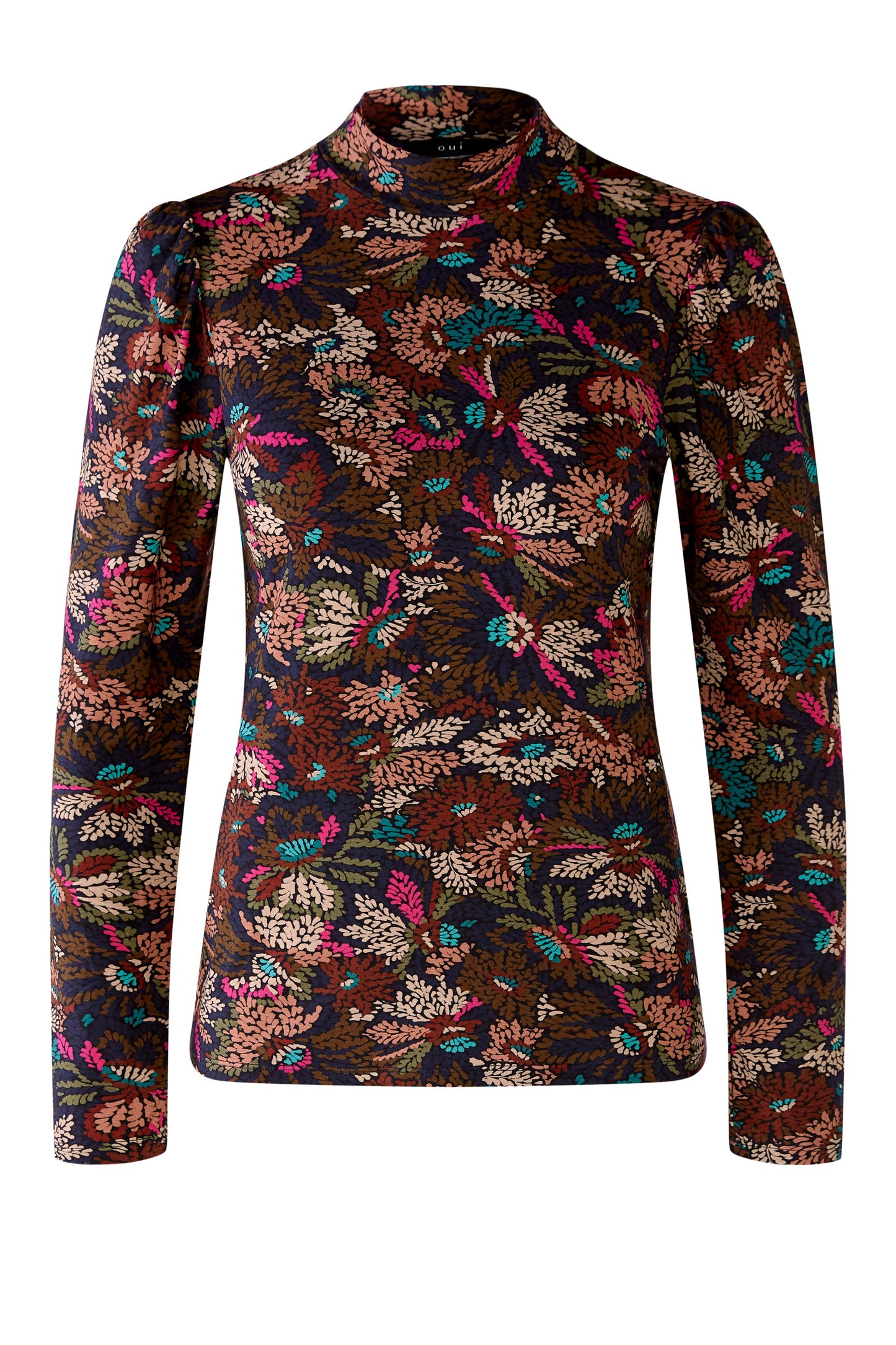Oui Floral High Neck Top