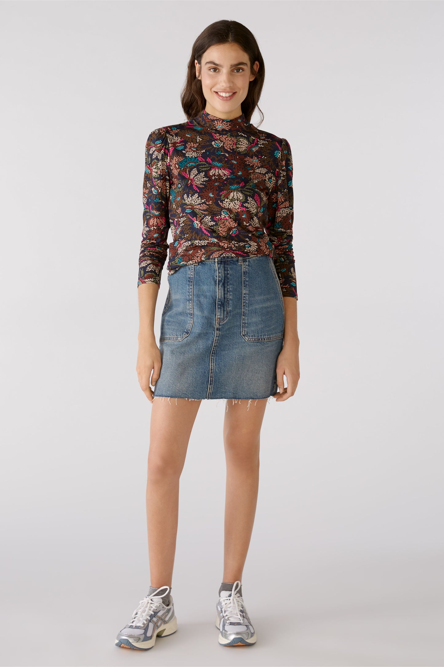 Oui Floral High Neck Top