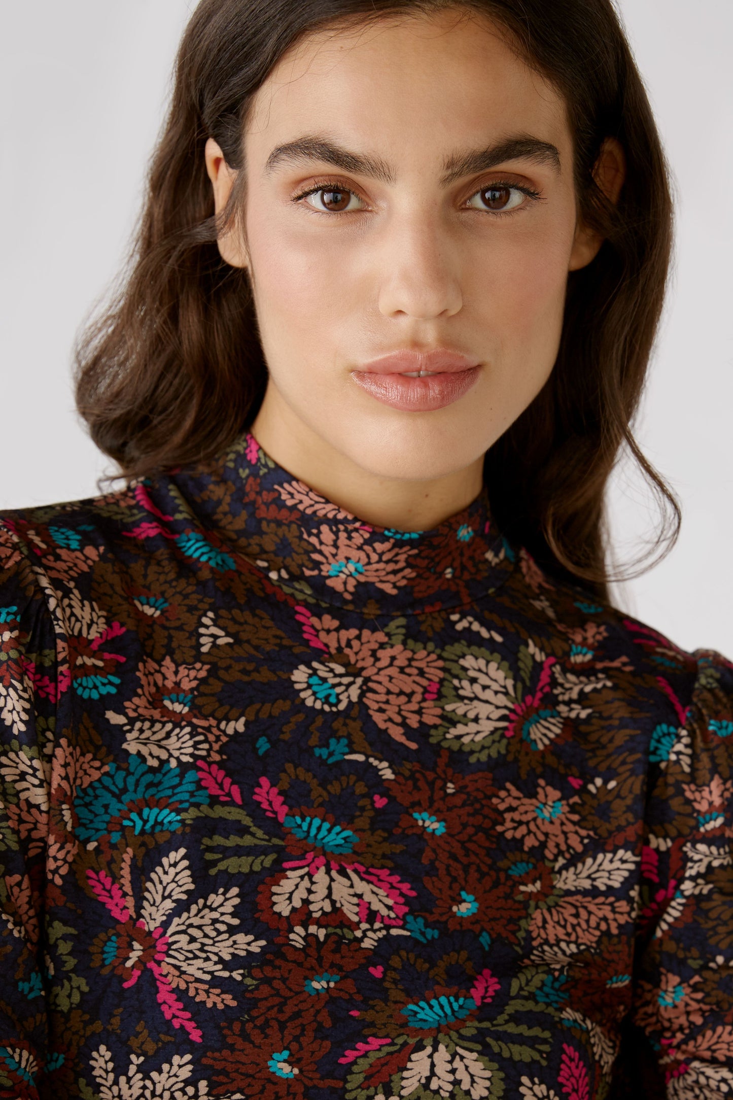 Oui Floral High Neck Top