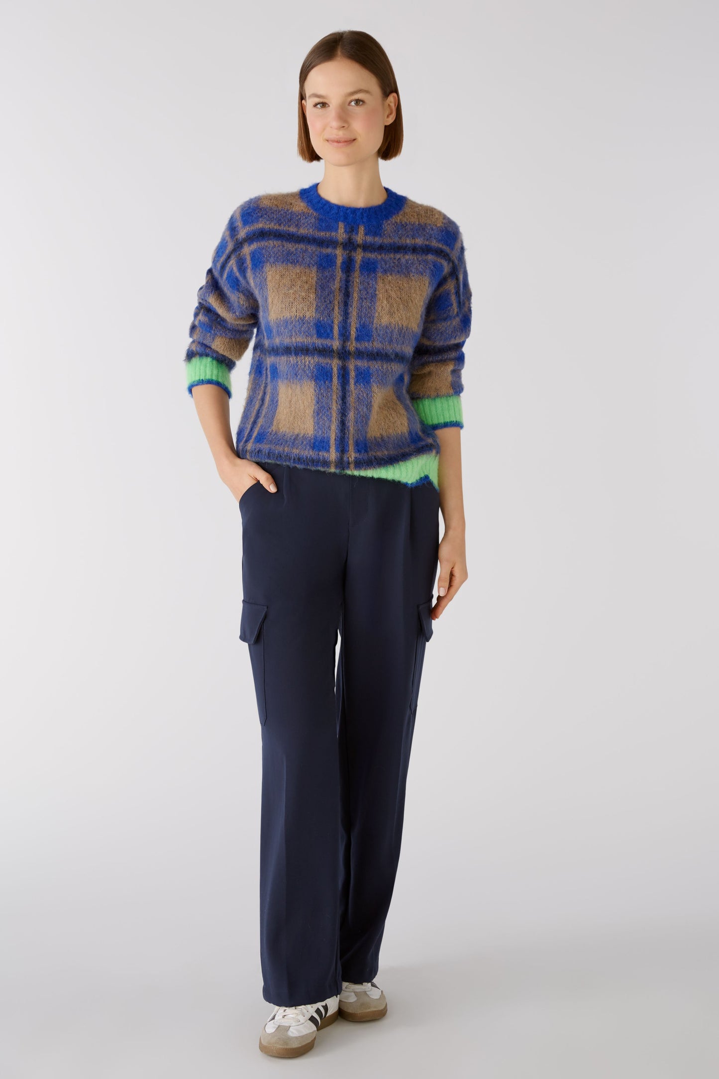 Oui Check Mohair Sweater