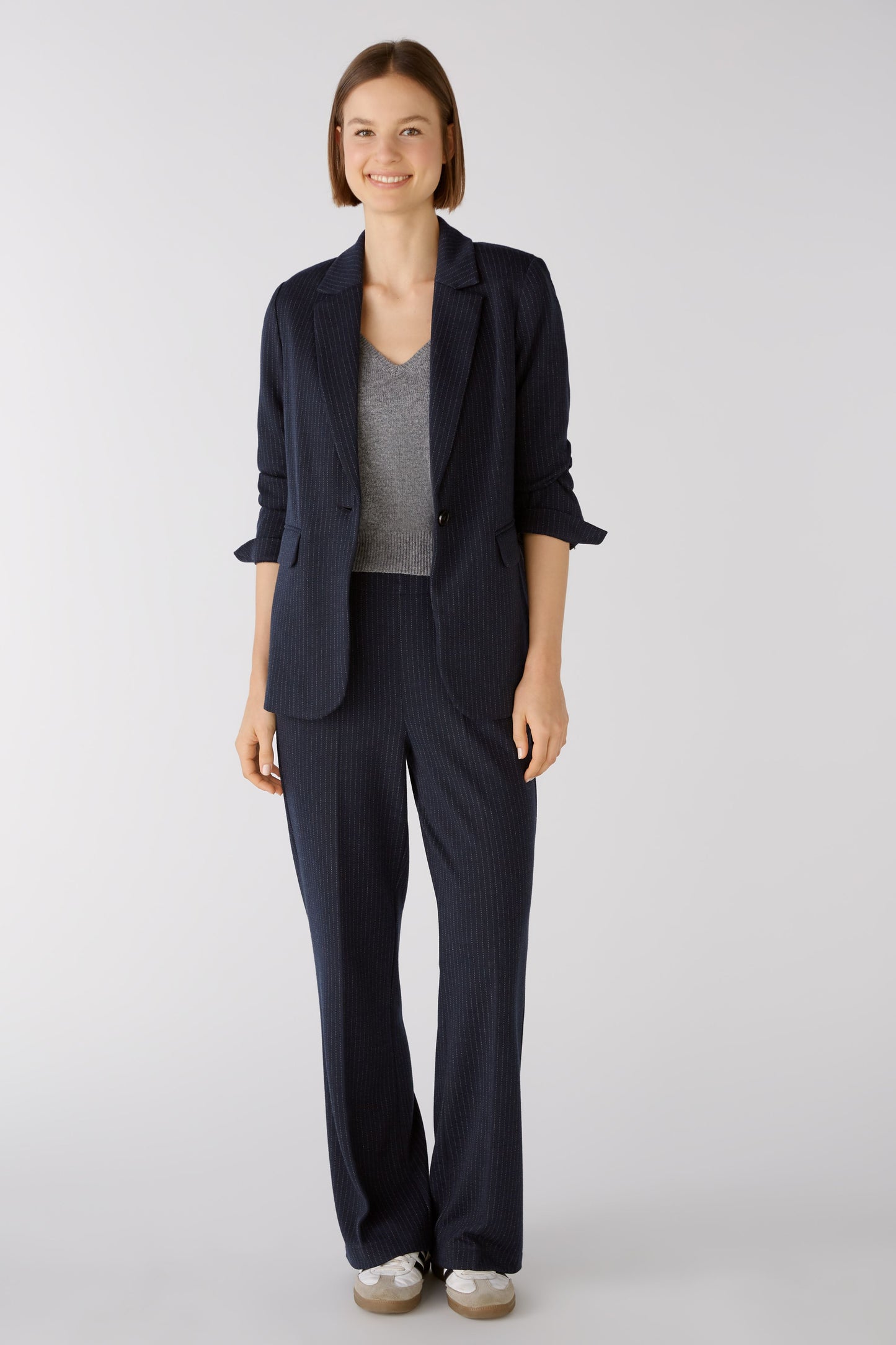 Oui Jersey Pinstripe Jacket