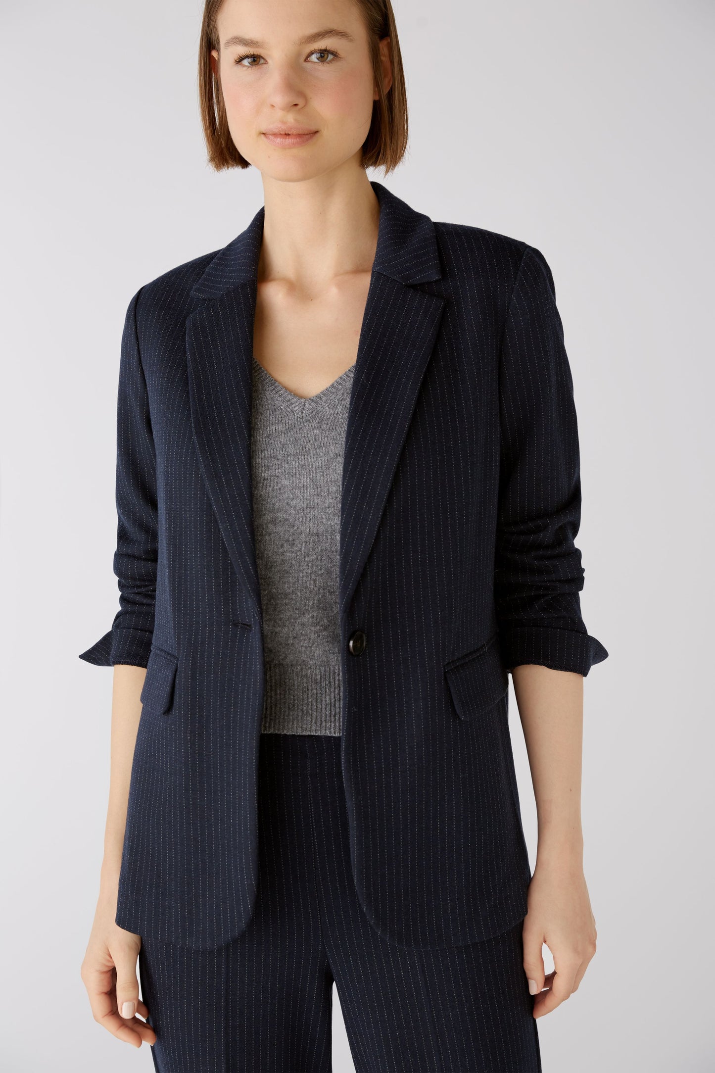 Oui Jersey Pinstripe Jacket