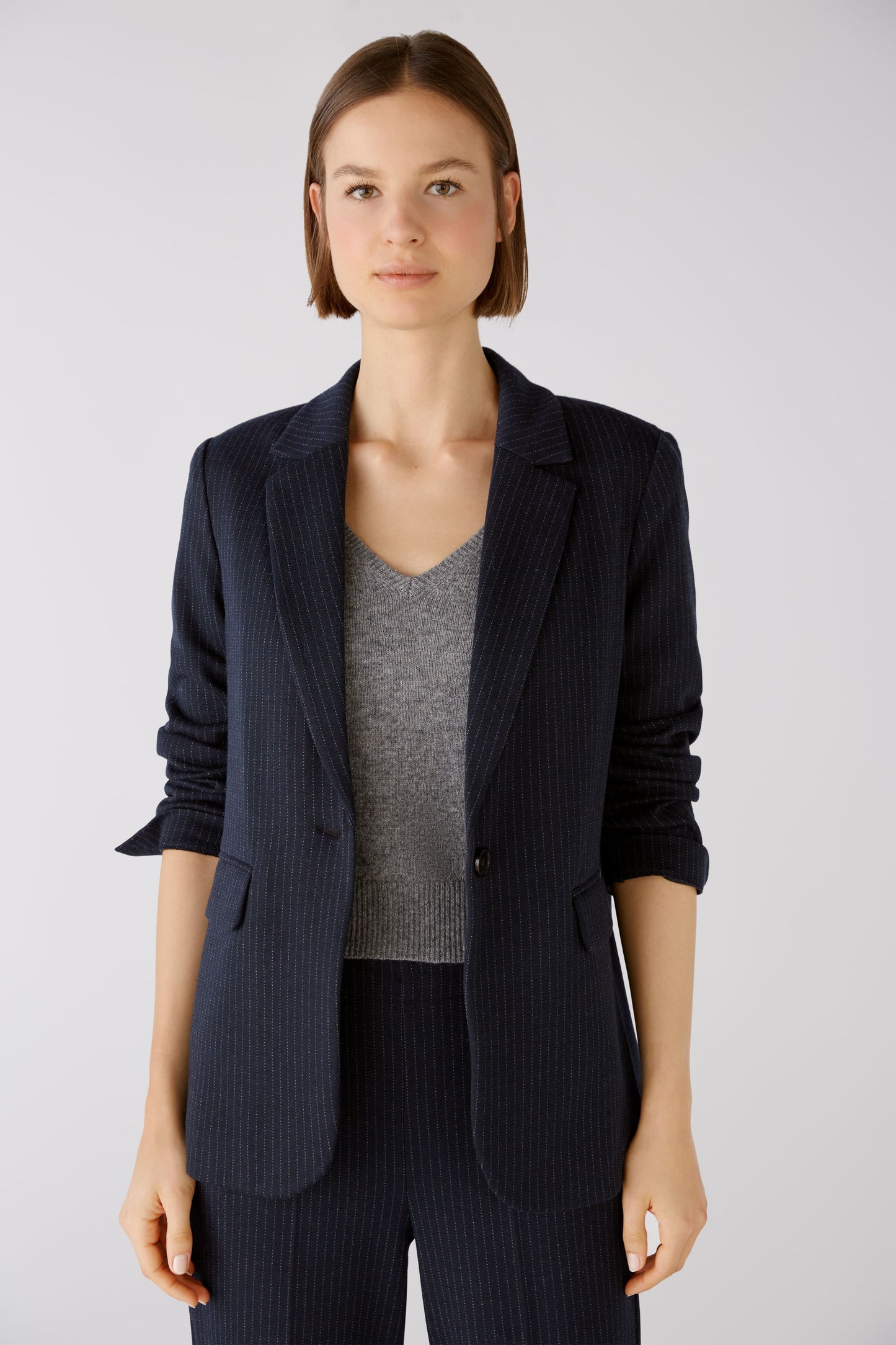 Oui Jersey Pinstripe Jacket