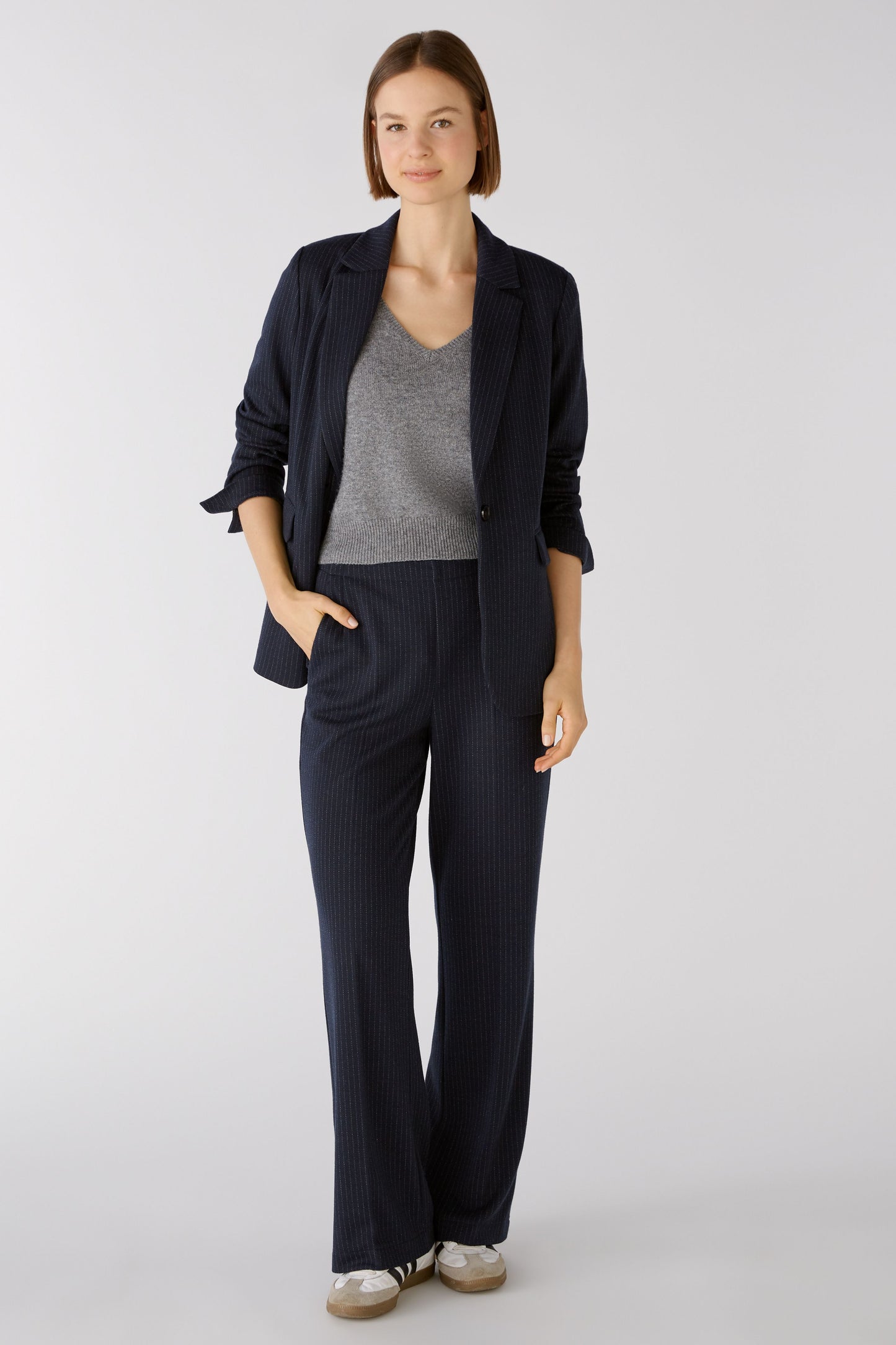 Oui Jersey Pinstripe Trousers