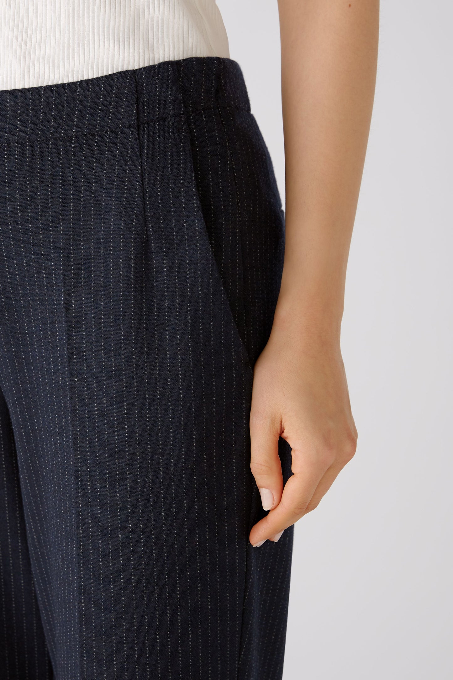Oui Jersey Pinstripe Trousers