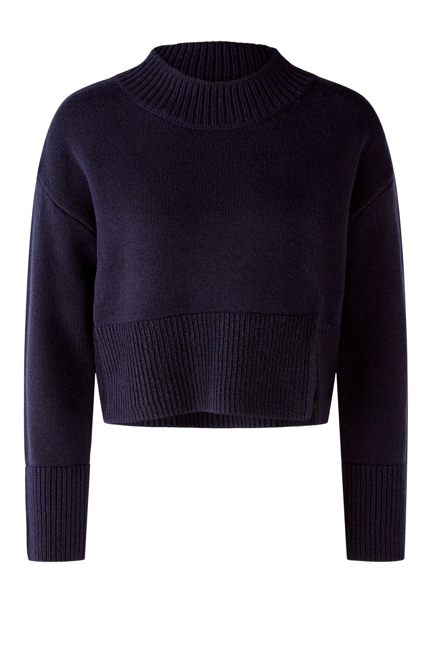 Oui Navy Cropped Sweater