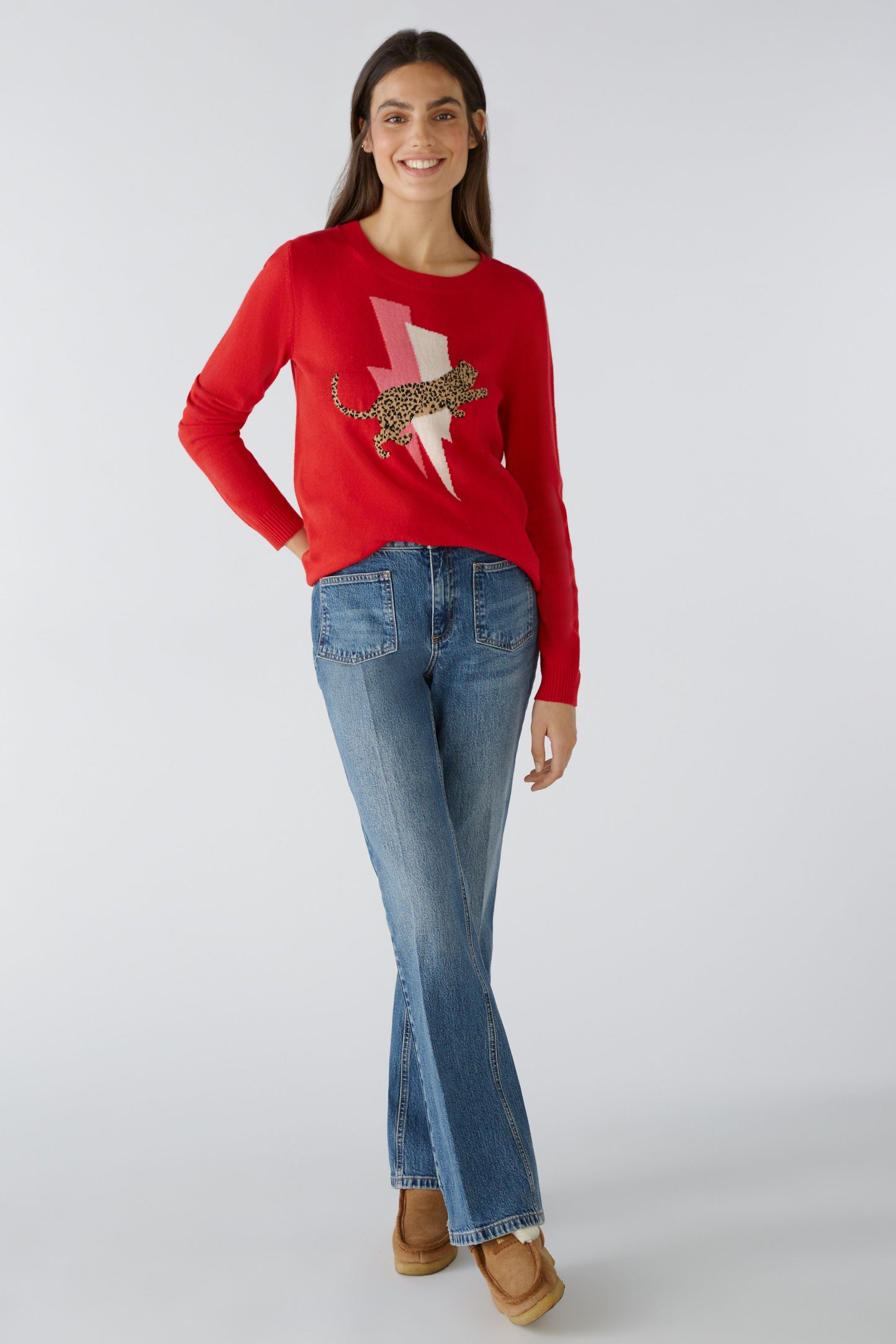 Oui Leopard & Flash Sweater