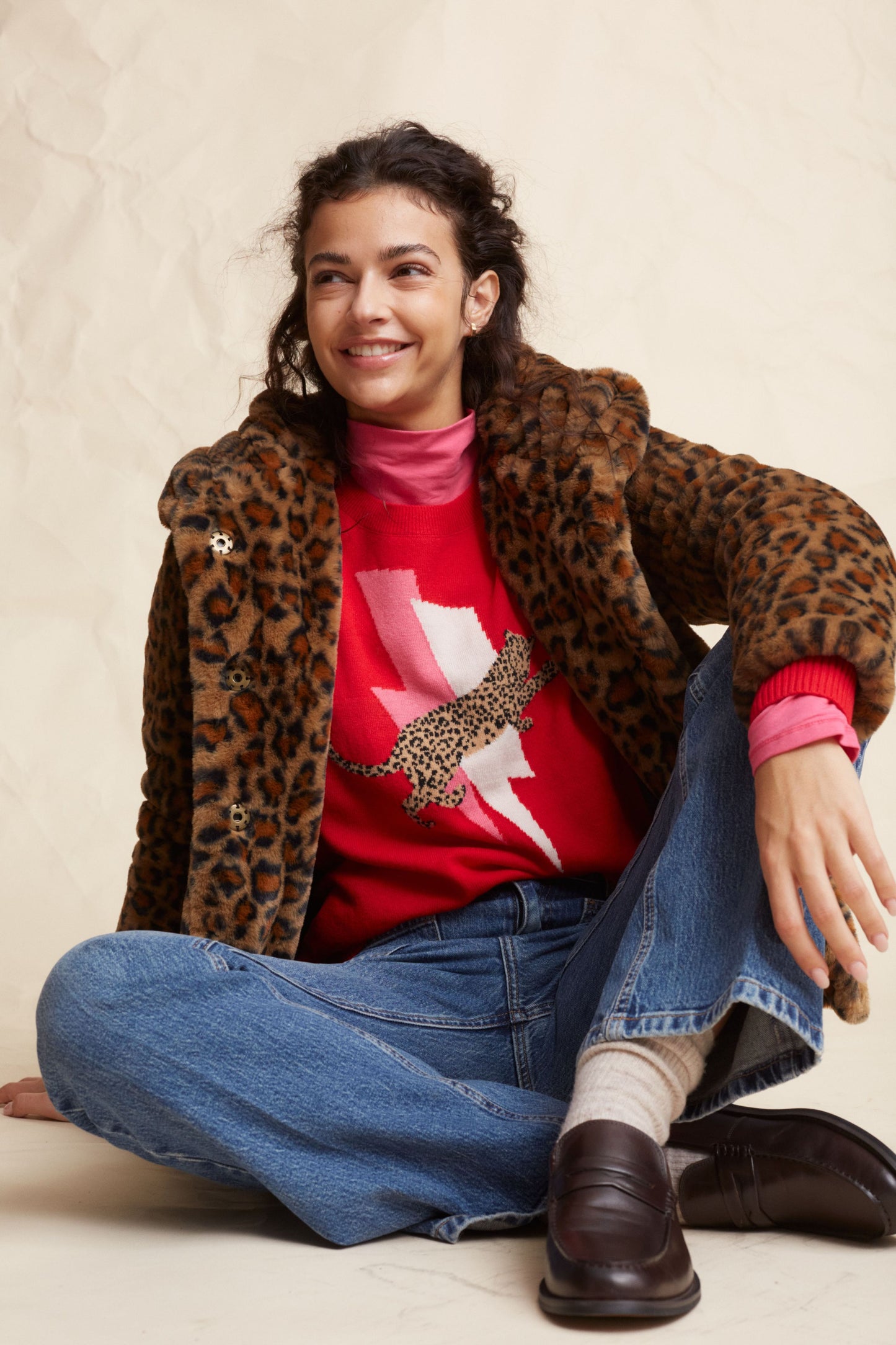Oui Leopard & Flash Sweater