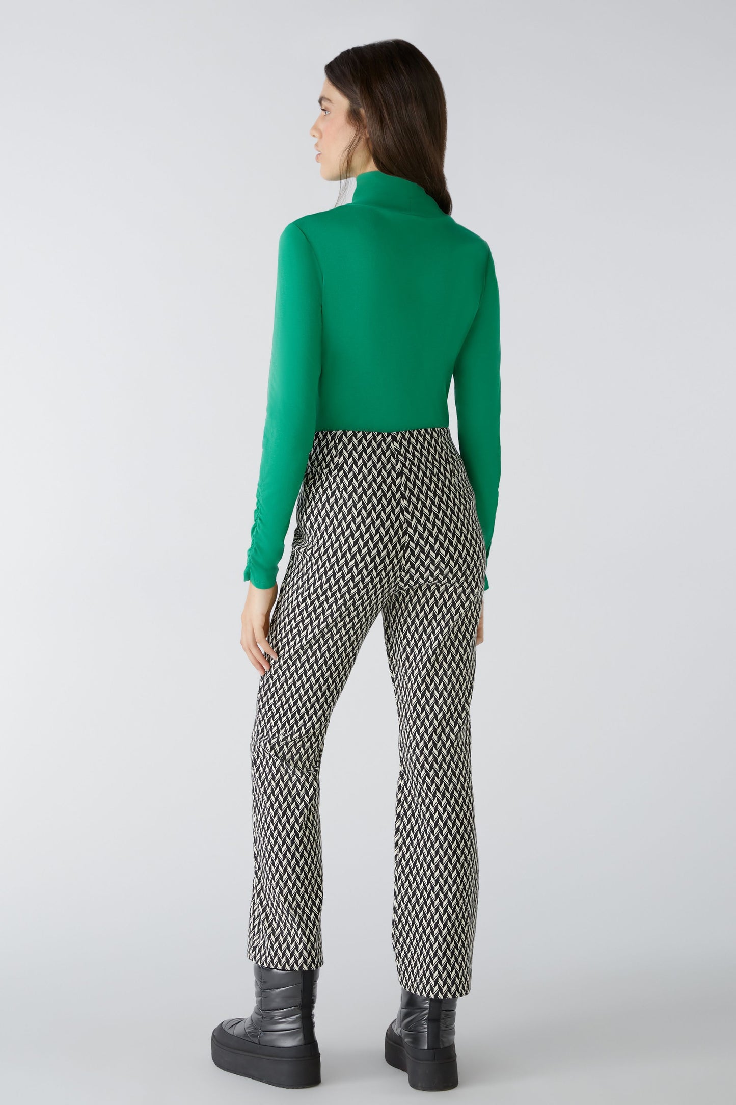 Oui Geometric Print Trousers